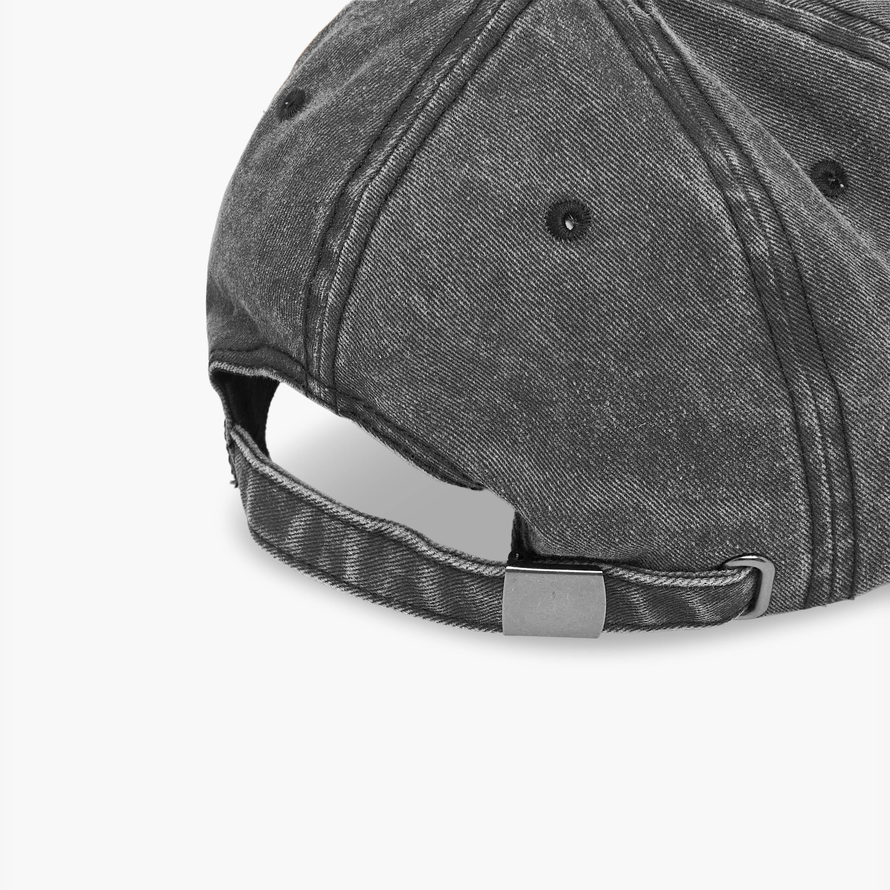 Slogan Embroidered Cap with Buckled Strap Closure-men-caps-image-7