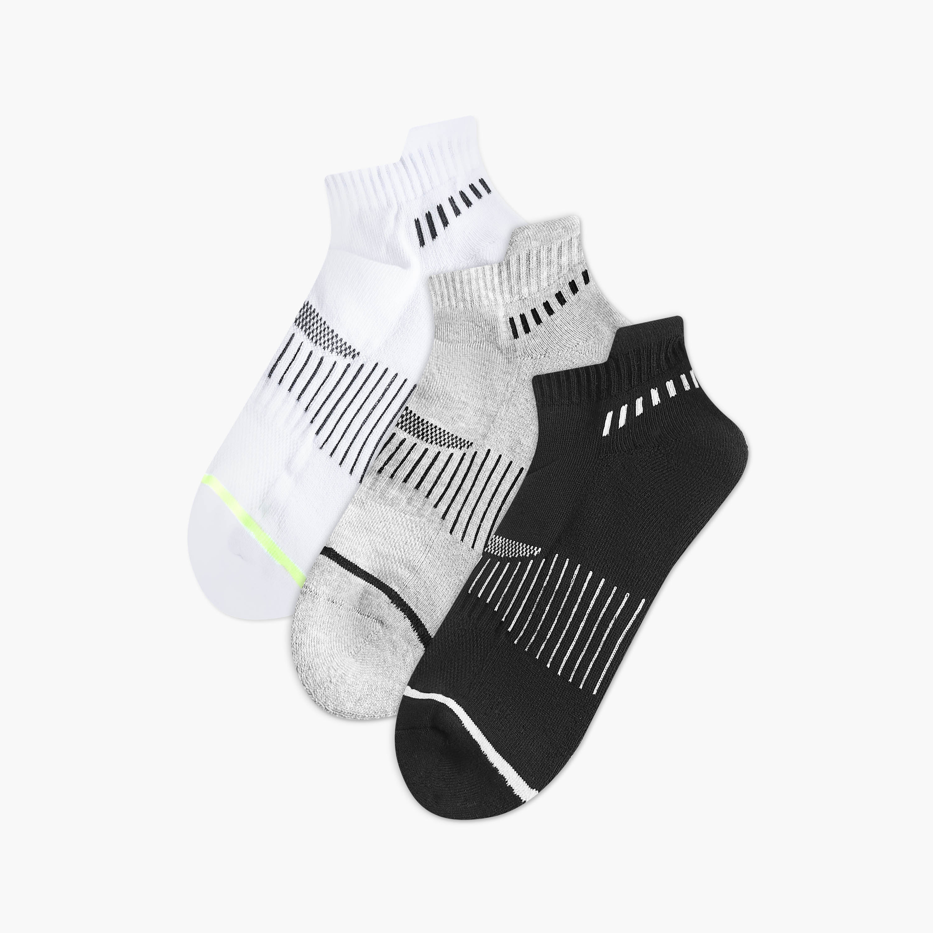 Set of 3 - Printed Ankle Length Half Terry Socks-men-socks-image-1