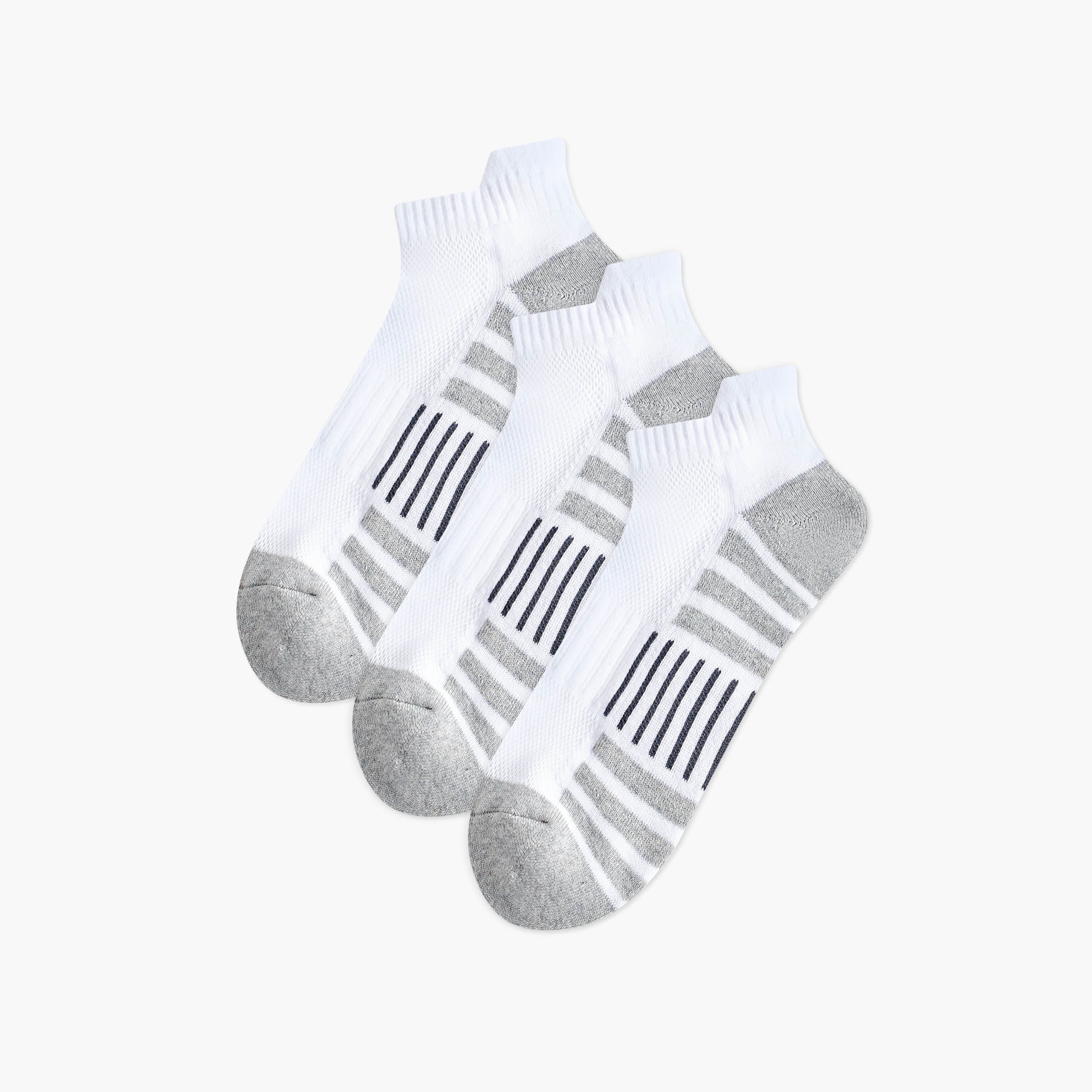 طقم جوارب نصف تيري بطول الكاحل وطبعات عدد 3-men-socks-image-1