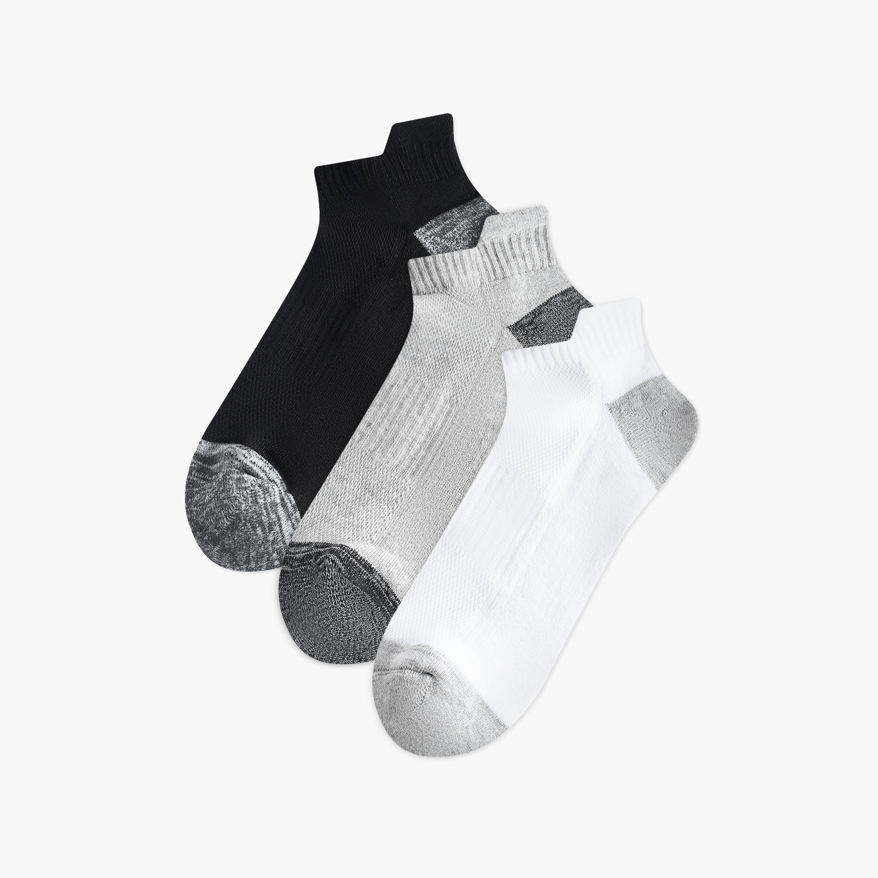 طقم جوارب نصف تيري بطول الكاحل وطبعات عدد 3-men-socks-image-1