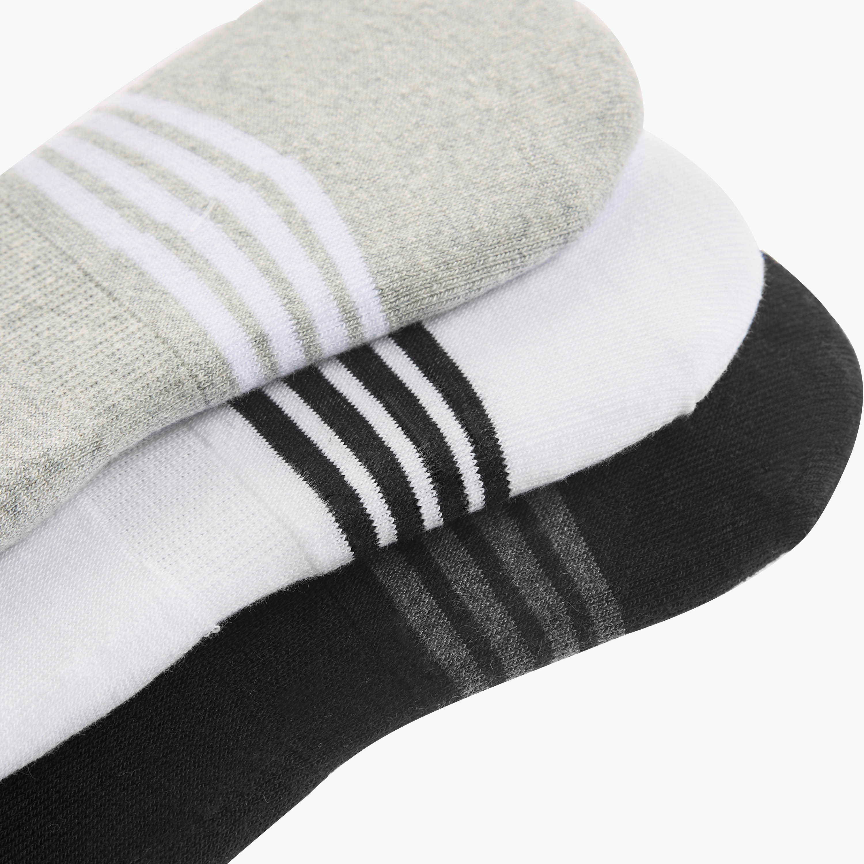 Set of 3 - Kappa Logo Detail Invisible Socks with Antibacterial Protection-men-socks-image-3