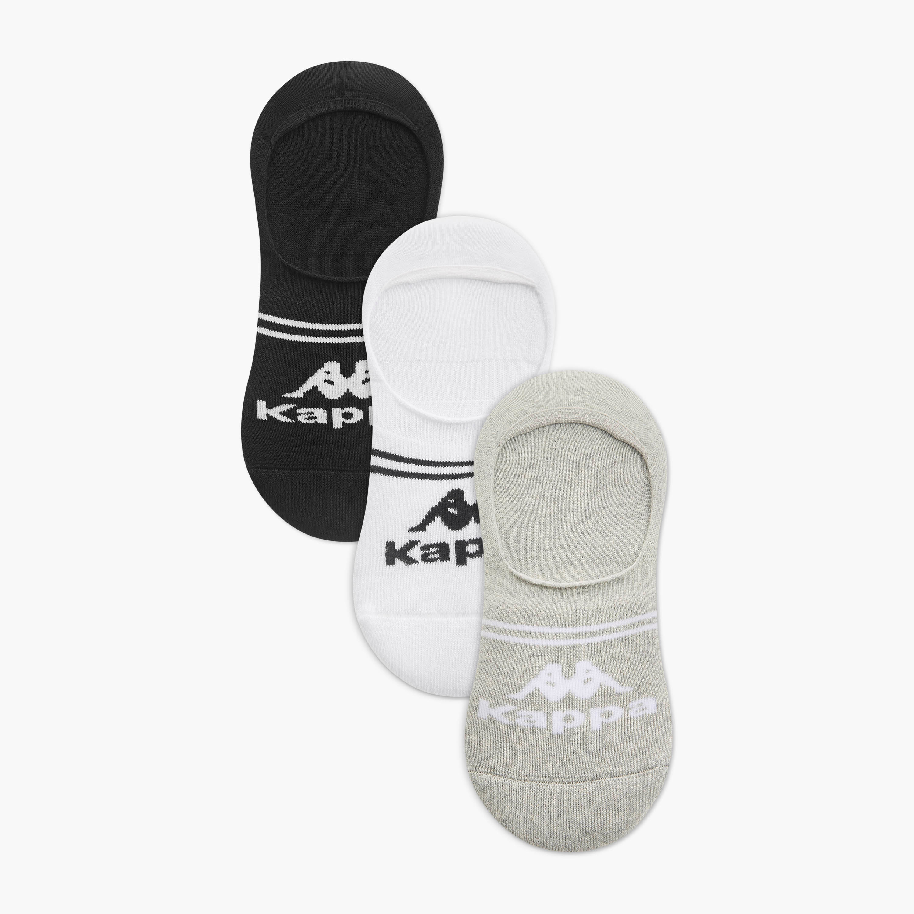 Set of 3 - Kappa Logo Detail Invisible Socks with Antibacterial Protection-men-socks-image-1