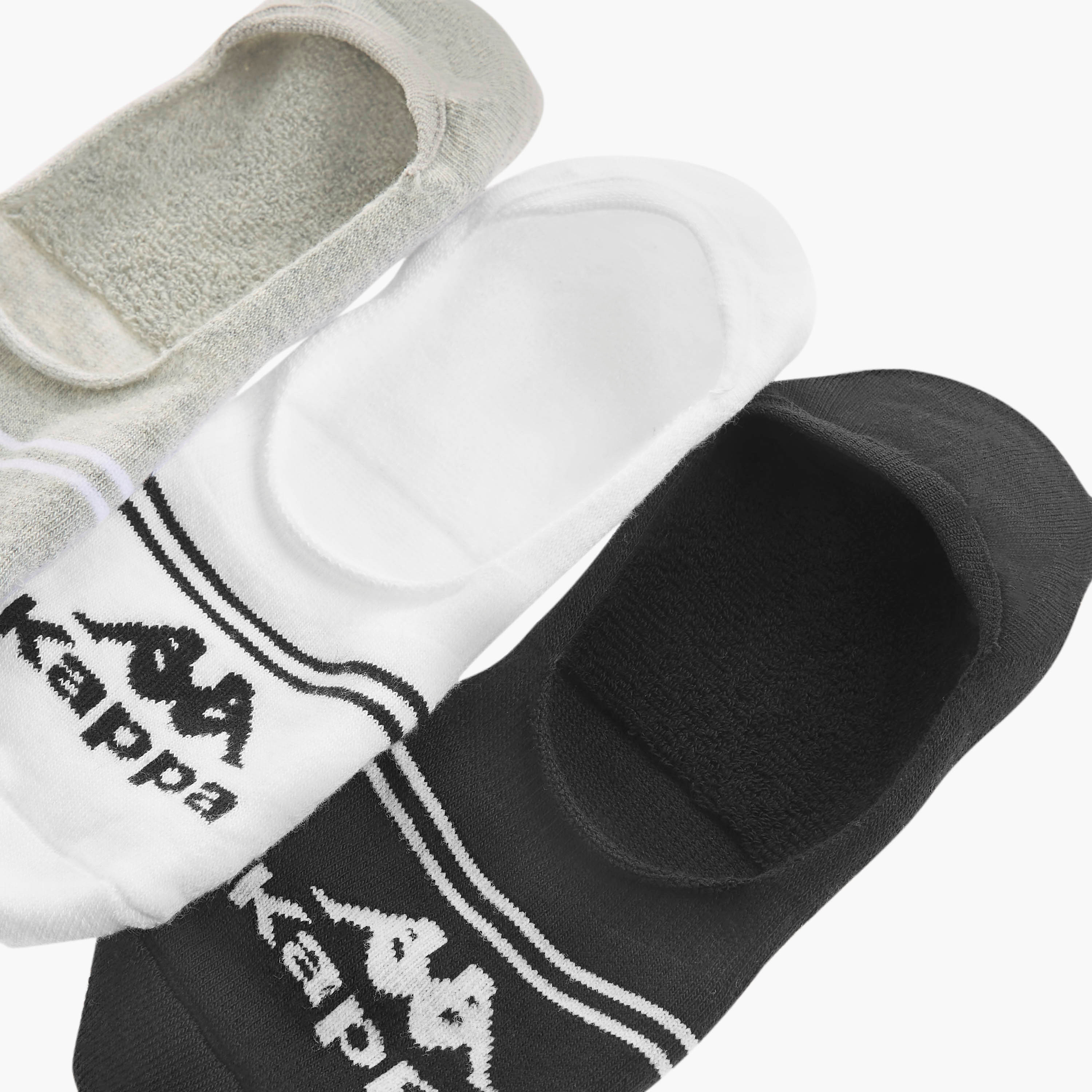 Set of 3 - Kappa Logo Detail Invisible Socks with Antibacterial Protection-men-socks-image-4