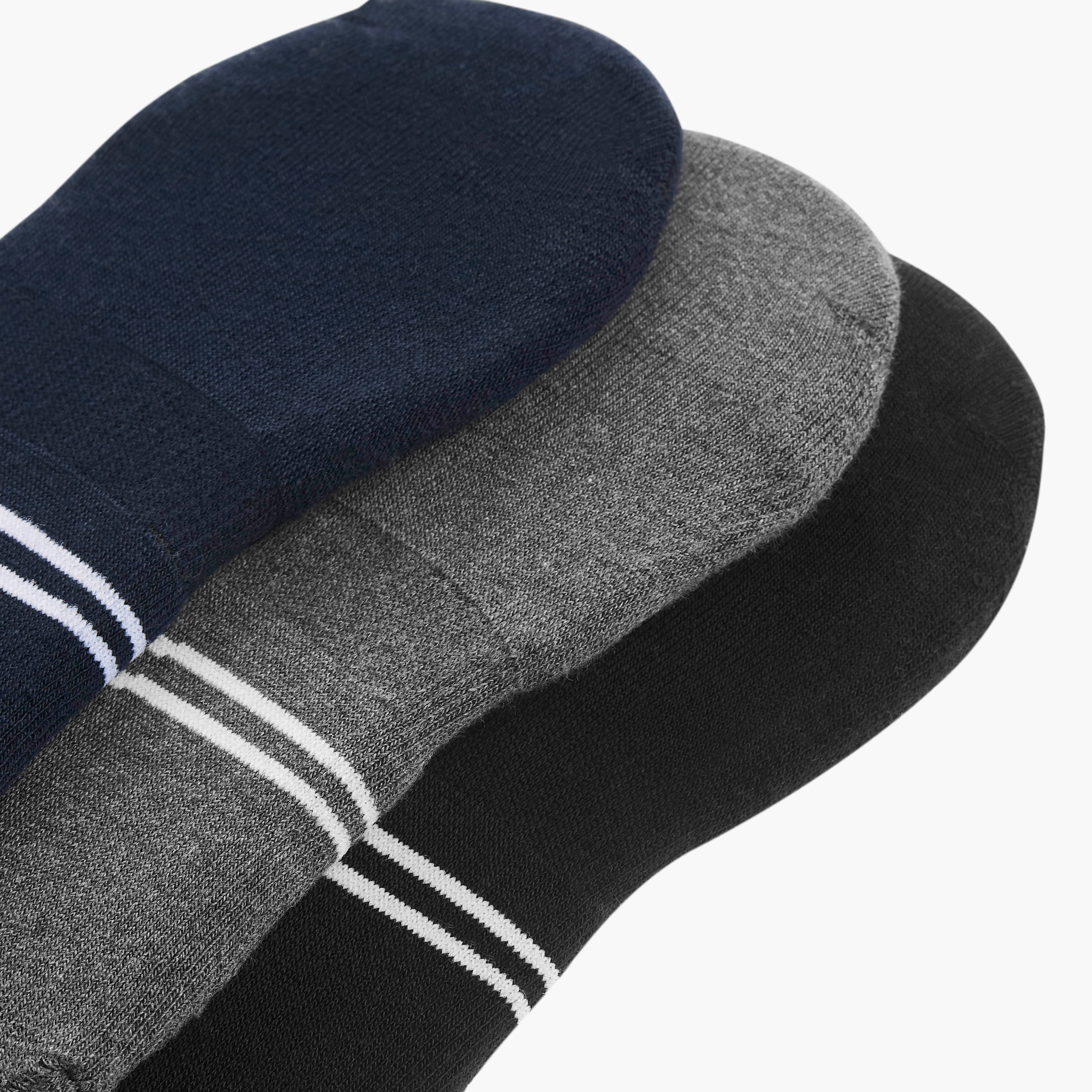 Set of 3 - Kappa Logo Detail Invisible Socks with Antibacterial Protection-men-socks-image-3