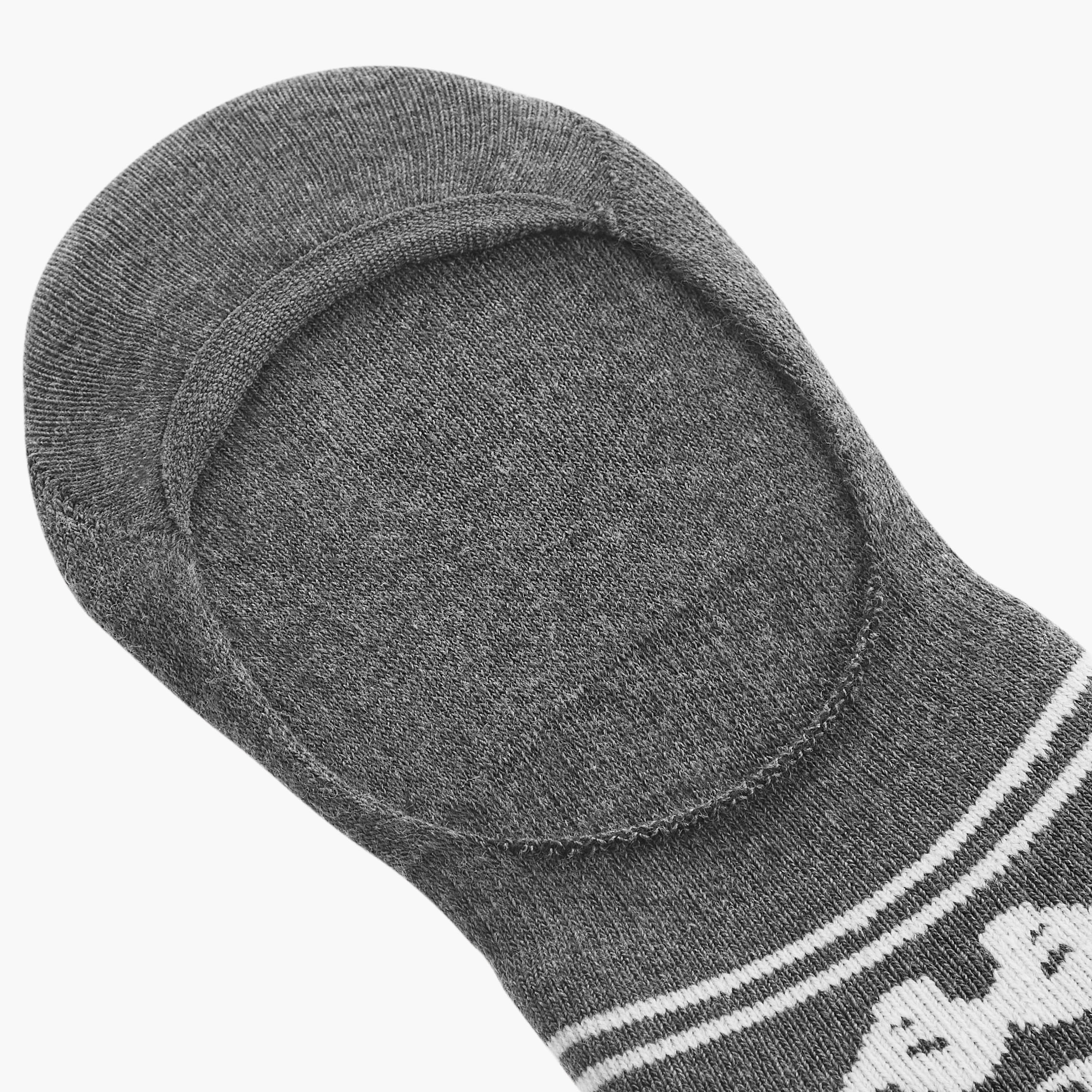 Set of 3 - Kappa Logo Detail Invisible Socks with Antibacterial Protection-men-socks-image-5