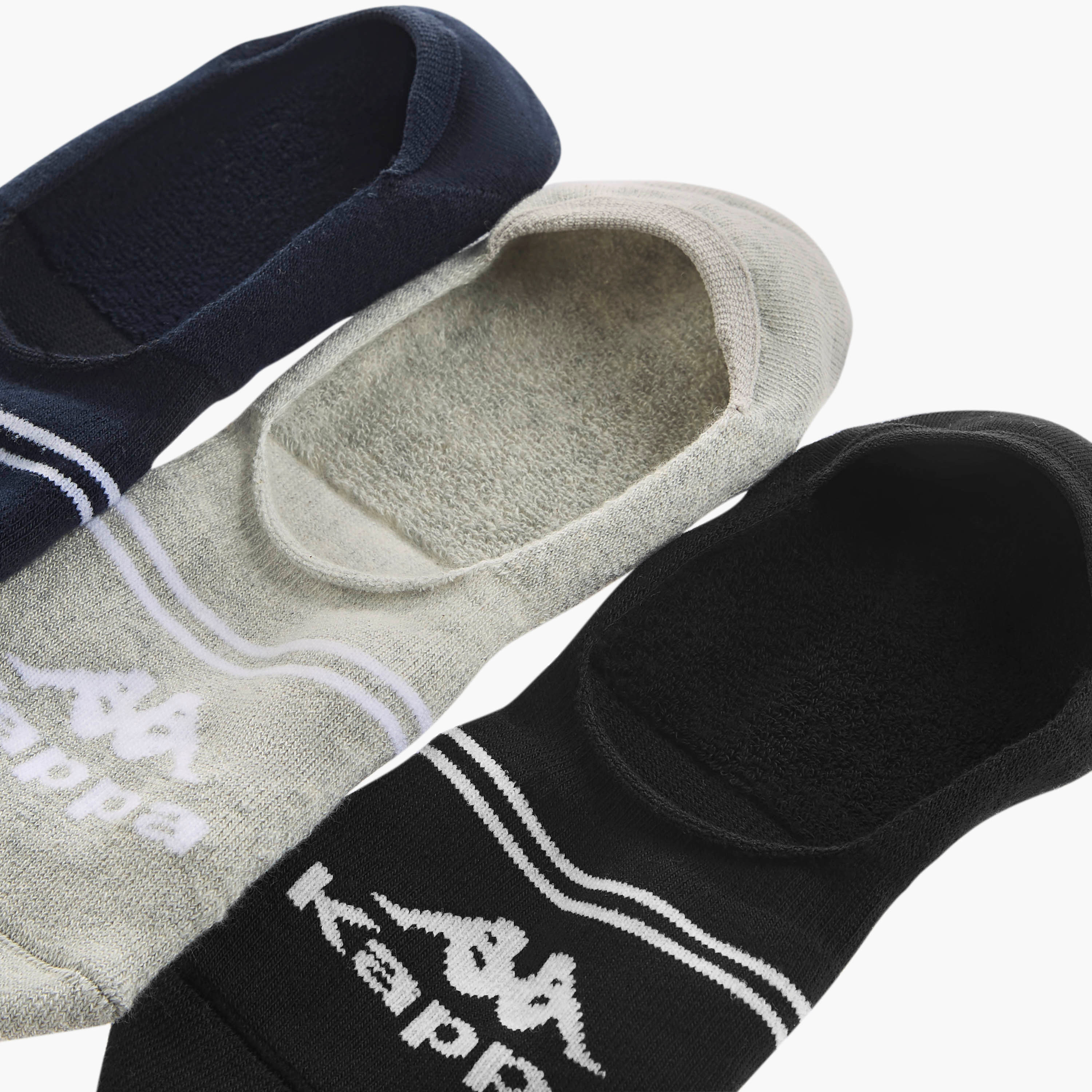 Set of 3 - Kappa Logo Detail Invisible Socks with Antibacterial Protection-men-socks-image-4