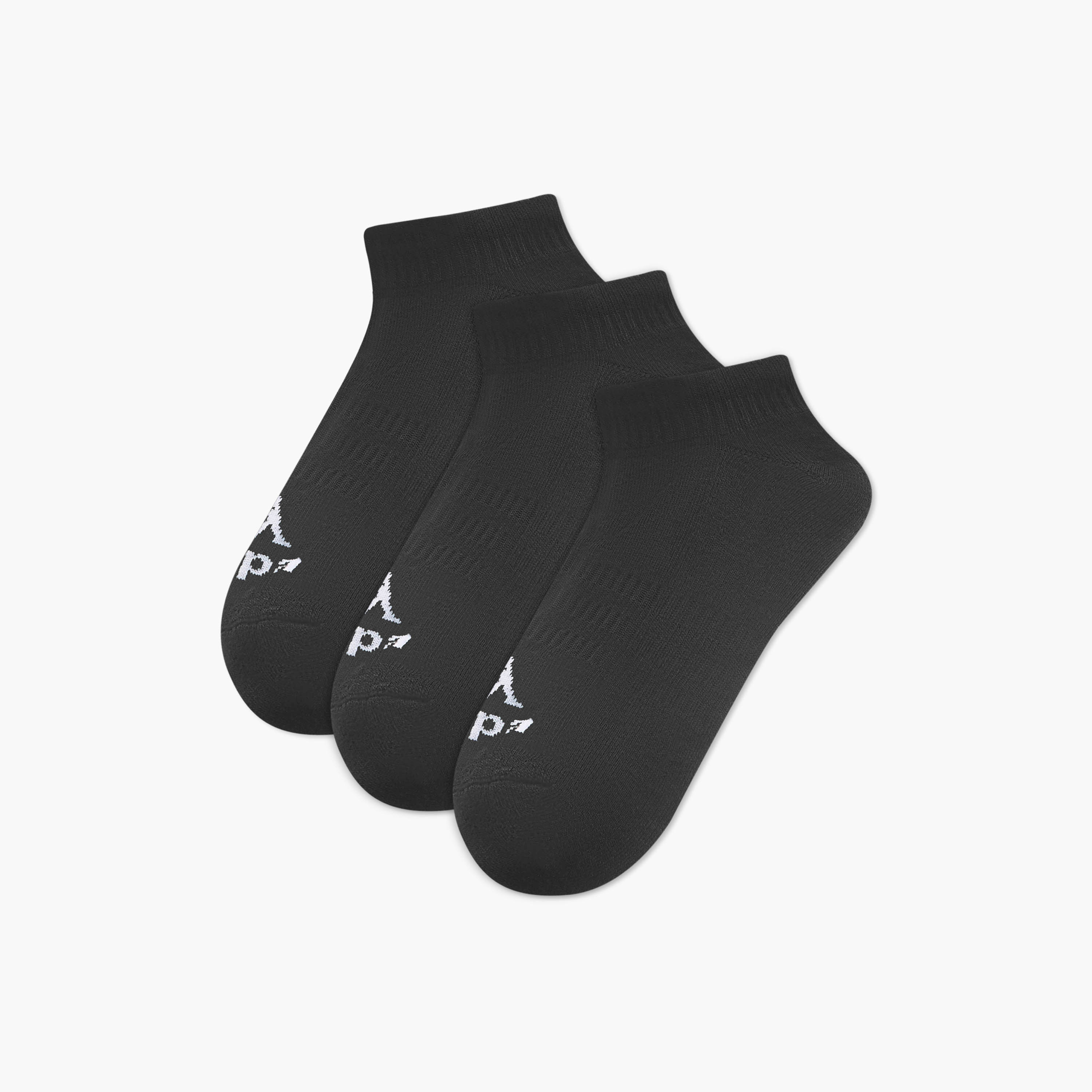 Set of 3 - Kappa Logo Print Half Terry Ankle Length Socks with Antibacterial Protection-men-socks-image-1