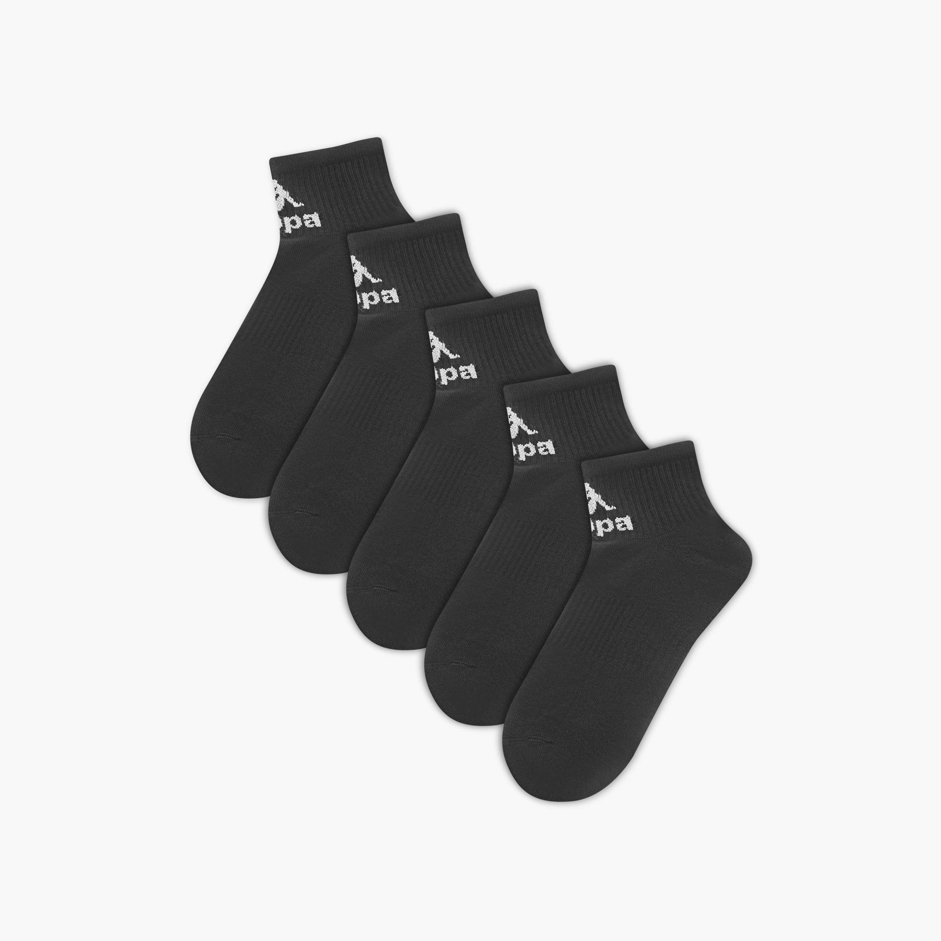 Set of 5 - Kappa Logo Detail Ankle Length Socks with Antibacterial Protection-men-socks-image-1