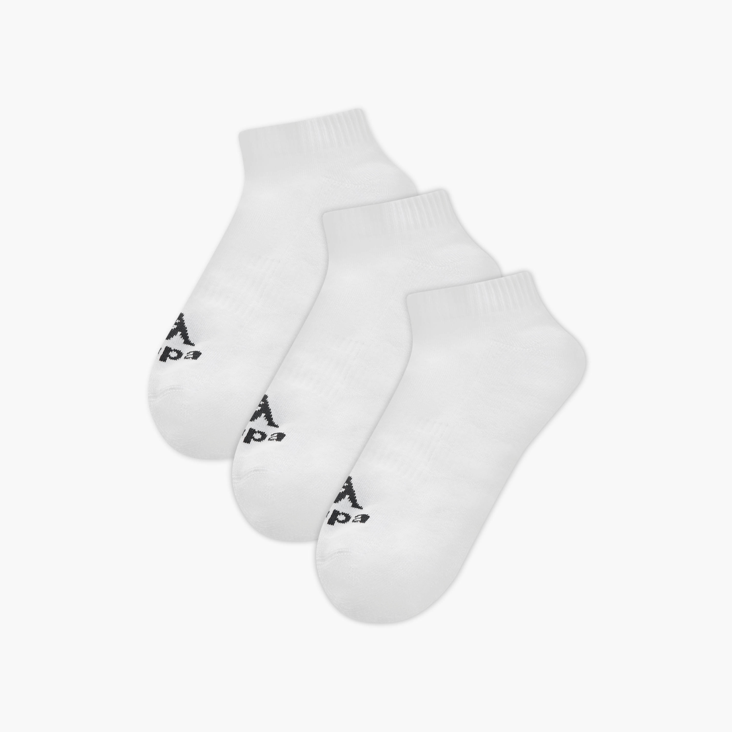 Set of 3 - Kappa Logo Print Half Terry Ankle Length Socks with Antibacterial Protection-men-socks-image-1