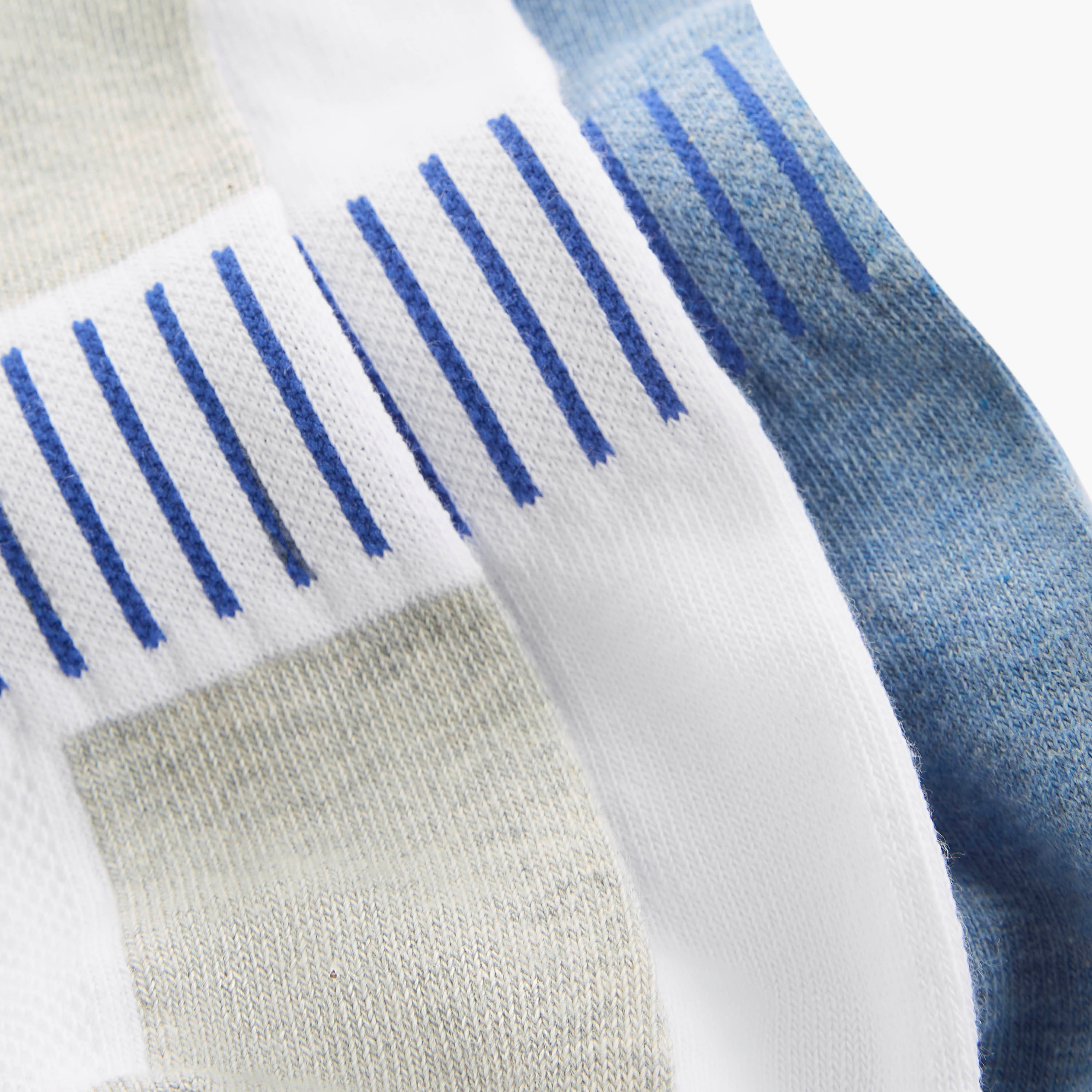 Set of 3 - Stripe Detail Ankle Length Socks with Antibacterial Protection-men-socks-image-4