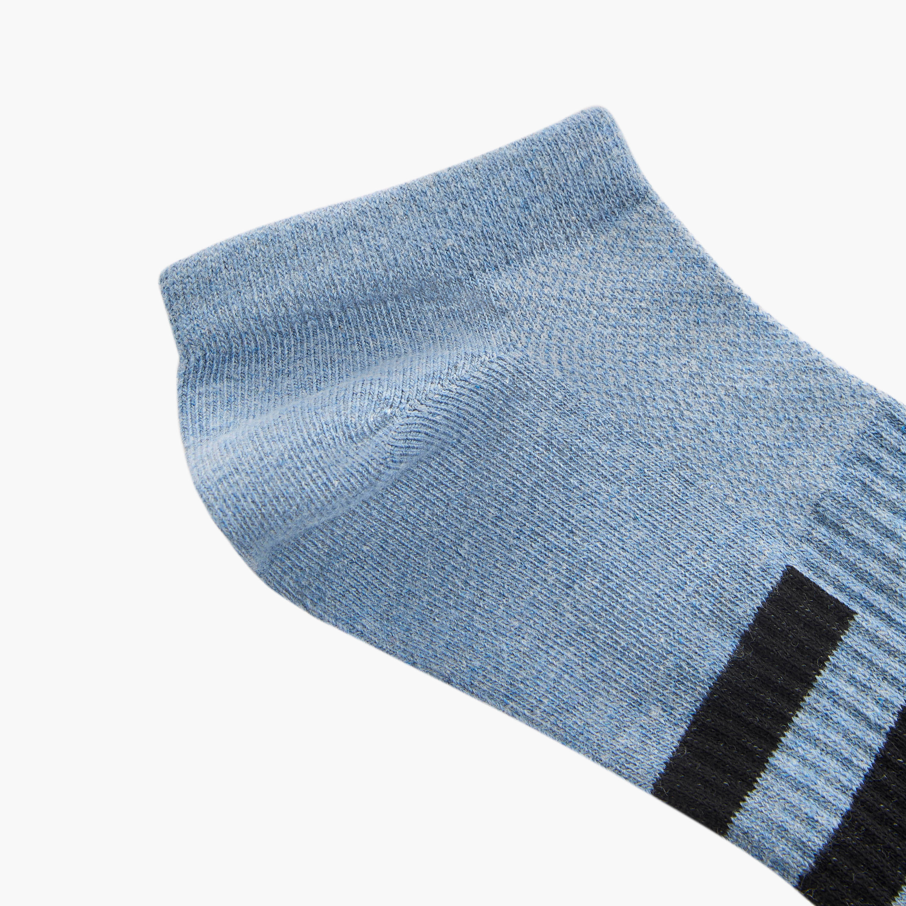 Set of 3 - Stripe Detail Ankle Length Socks with Antibacterial Protection-men-socks-image-5
