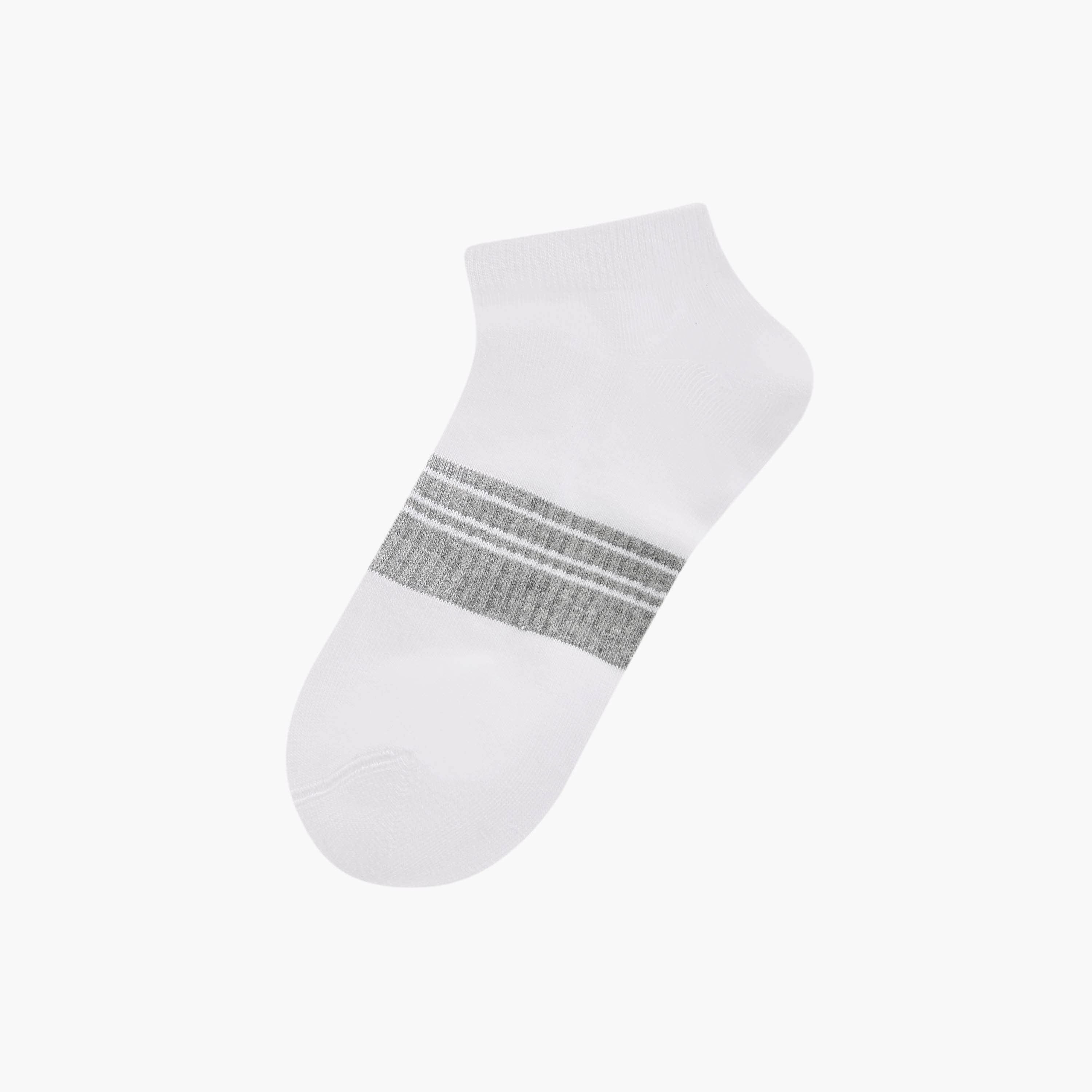 Set of 3 - Stripe Detail Ankle Length Socks with Antibacterial Protection-men-socks-image-2