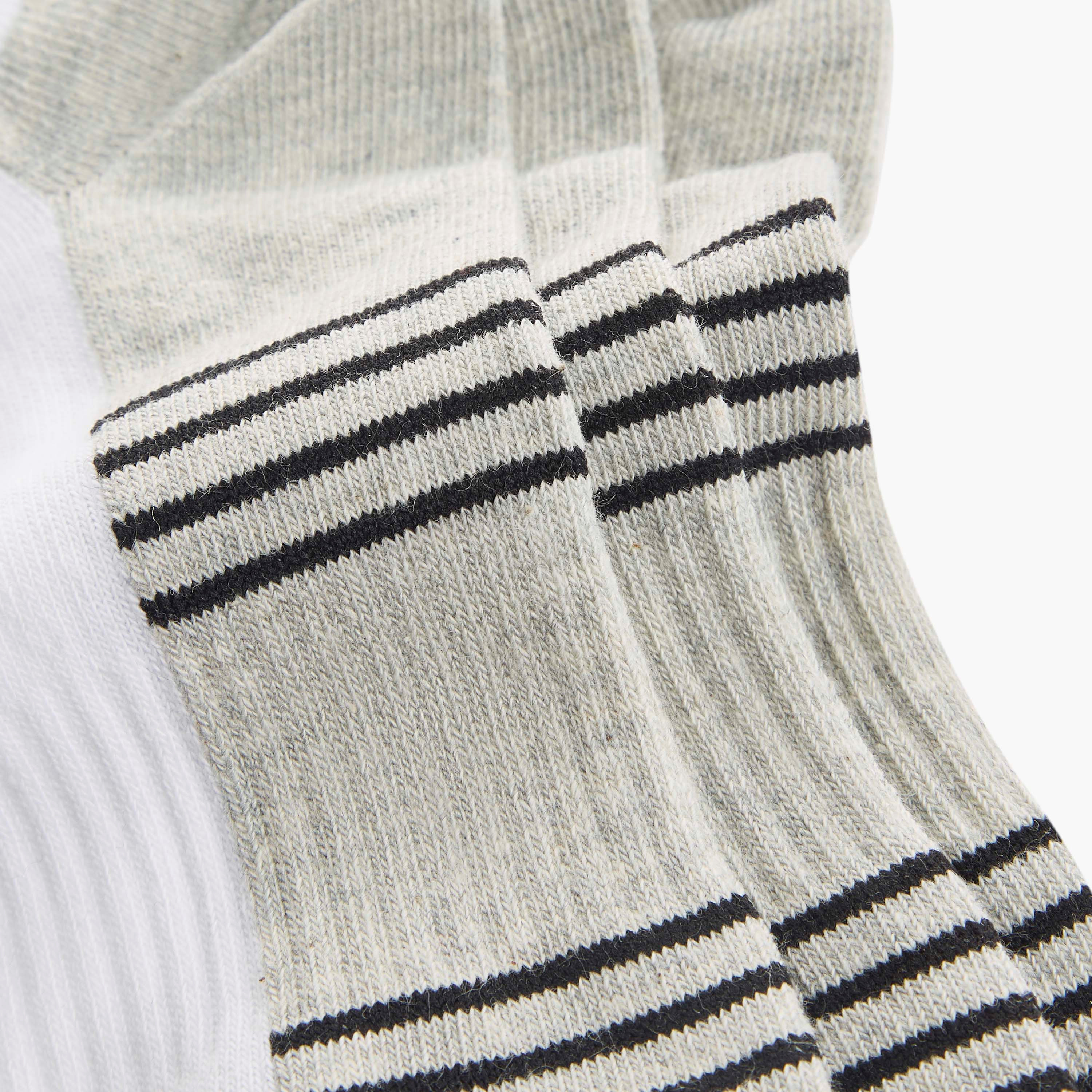 Set of 3 - Stripe Detail Ankle Length Socks with Antibacterial Protection-men-socks-image-4