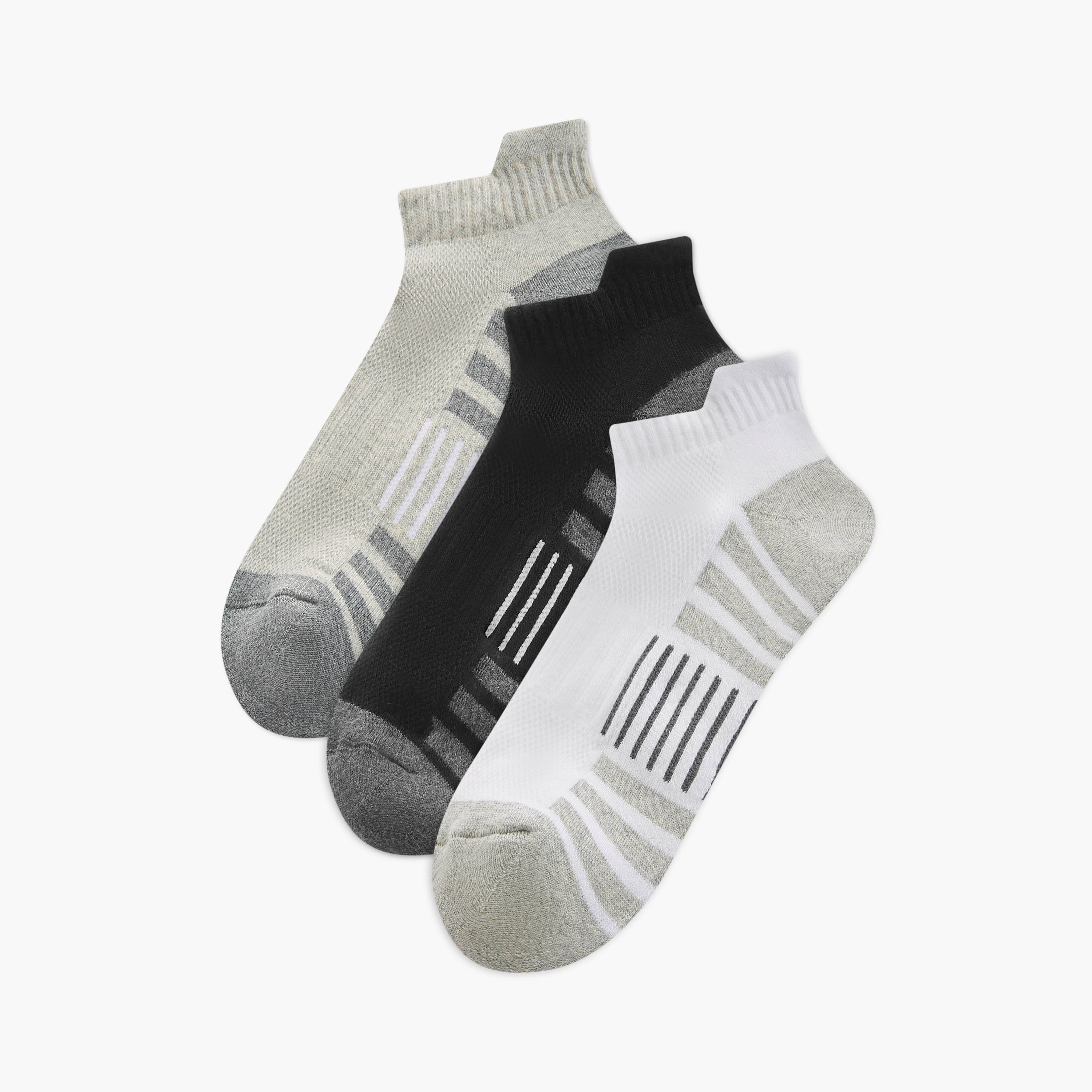 Set of 3 - Textured Ankle Length Socks-men-socks-image-1