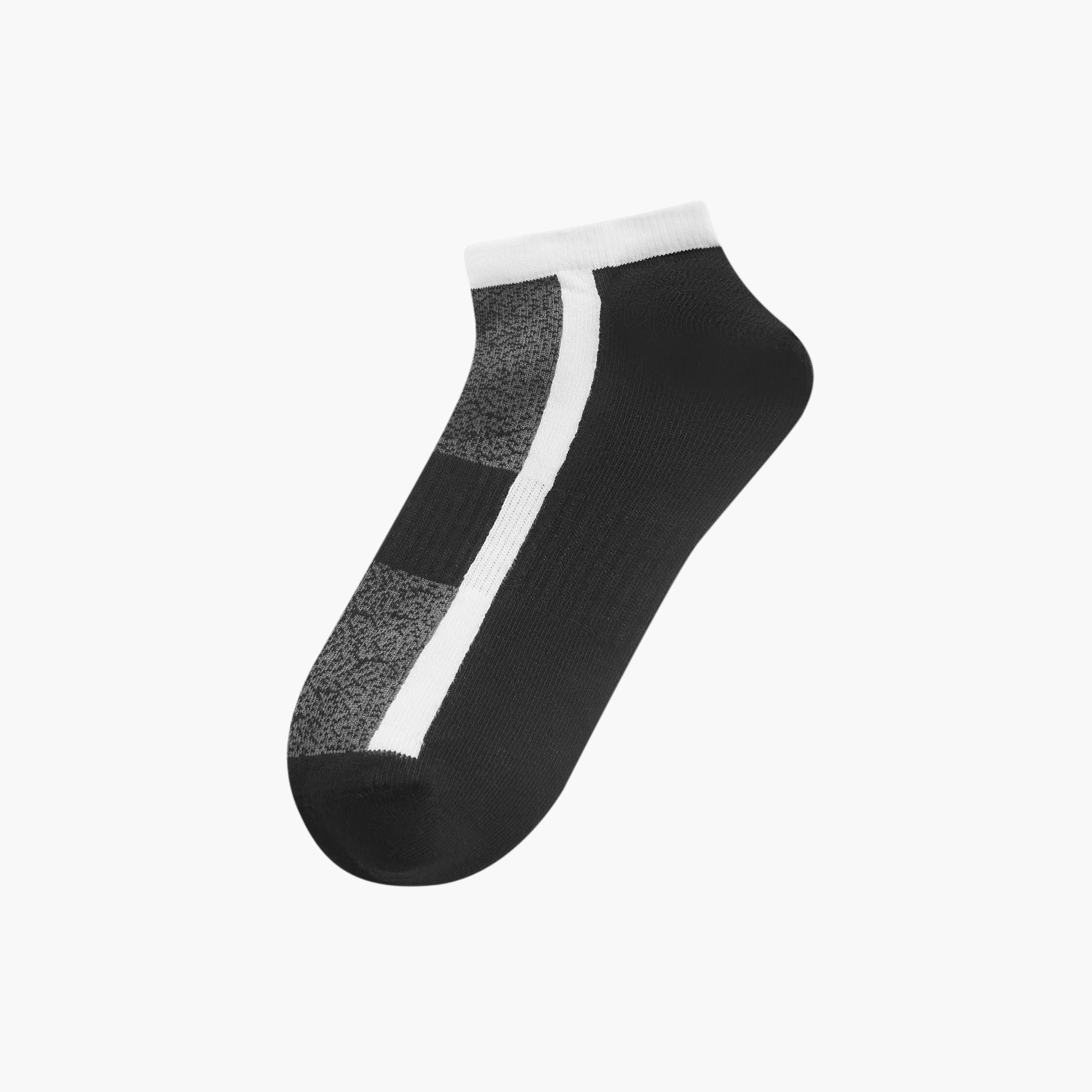 Set of 3 - Stripe Detail Ankle Length Socks with Antibacterial Protection-men-socks-image-2