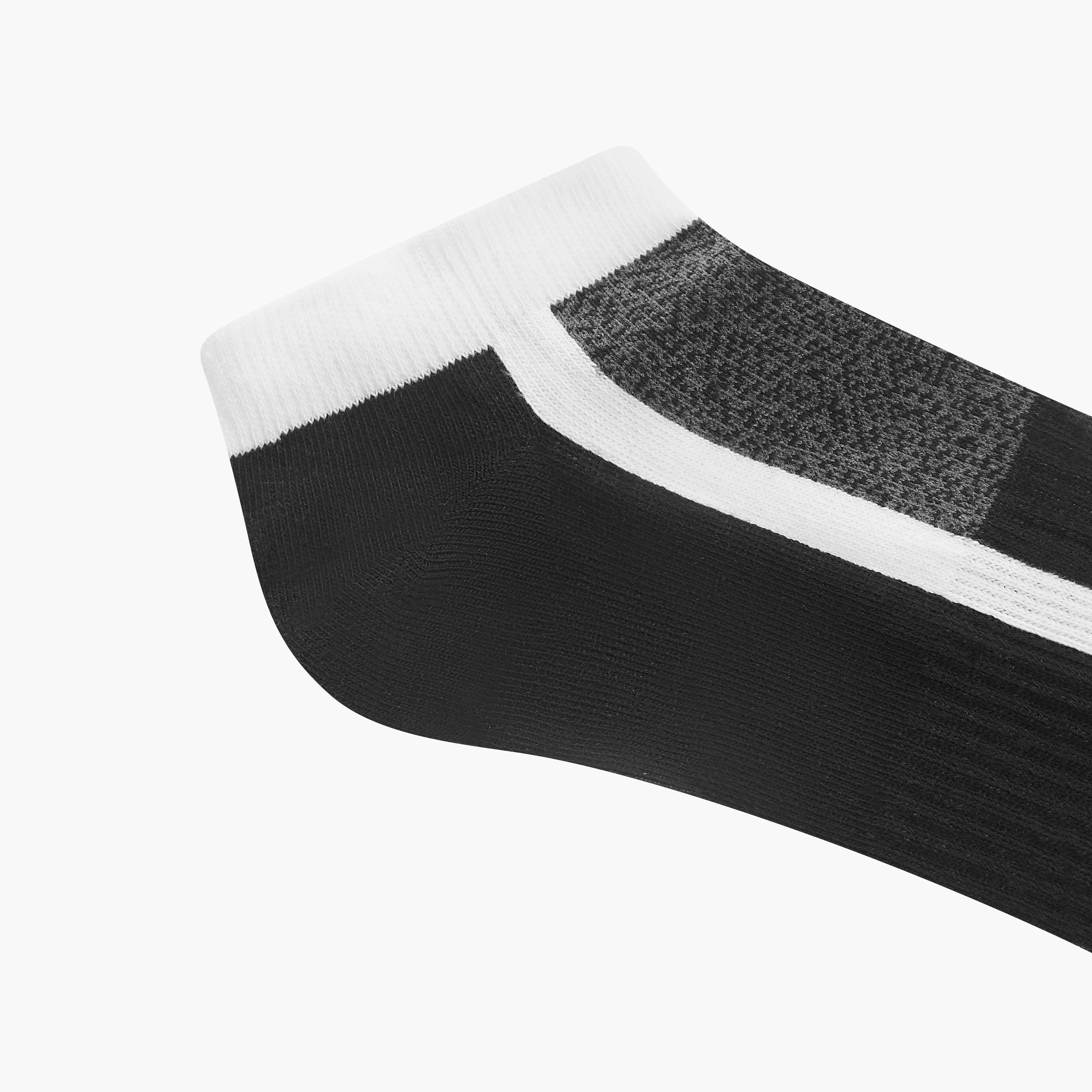 Set of 3 - Stripe Detail Ankle Length Socks with Antibacterial Protection-men-socks-image-5