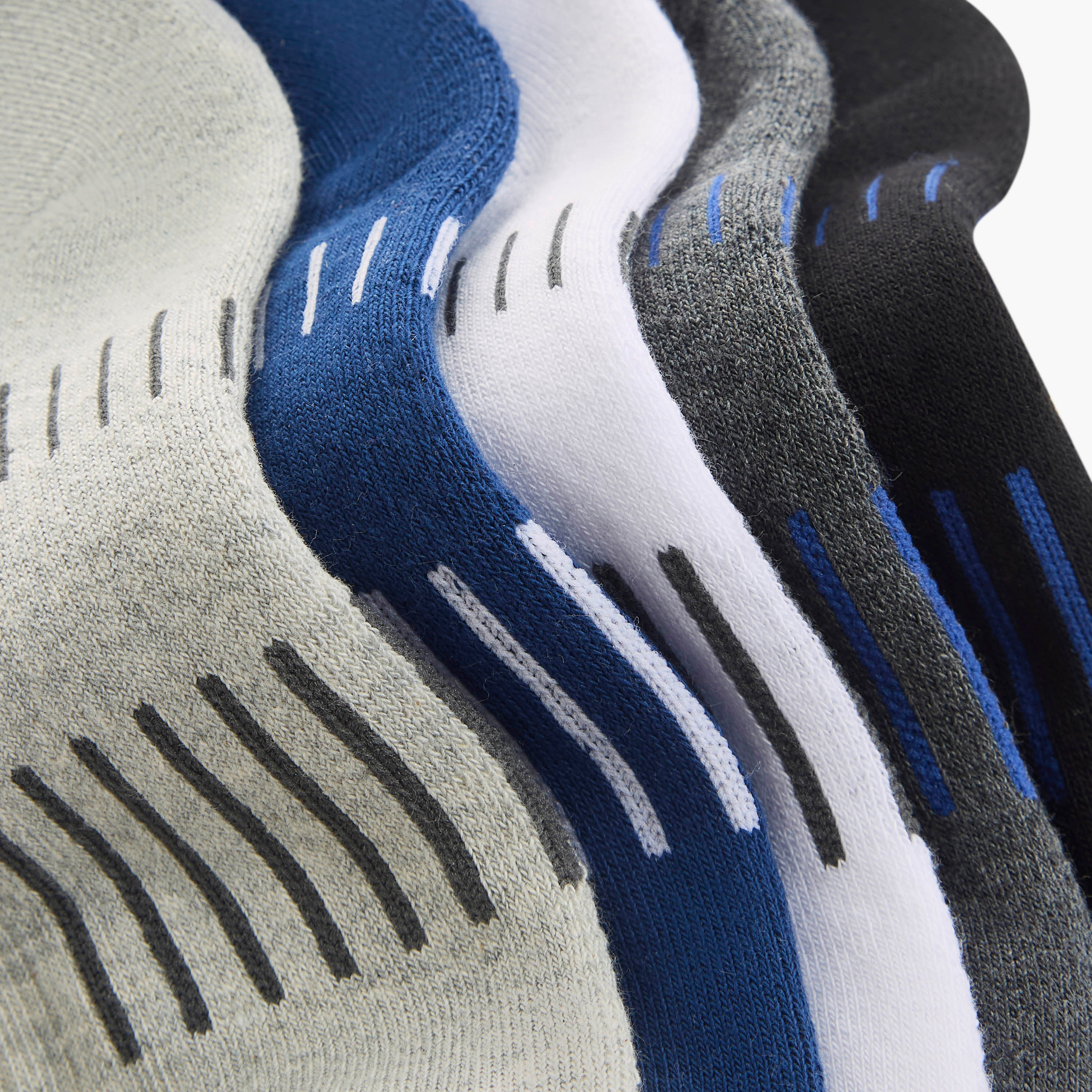 Set of 5 - Textured Ankle Length Socks with Antibacterial Protection-men-socks-image-4