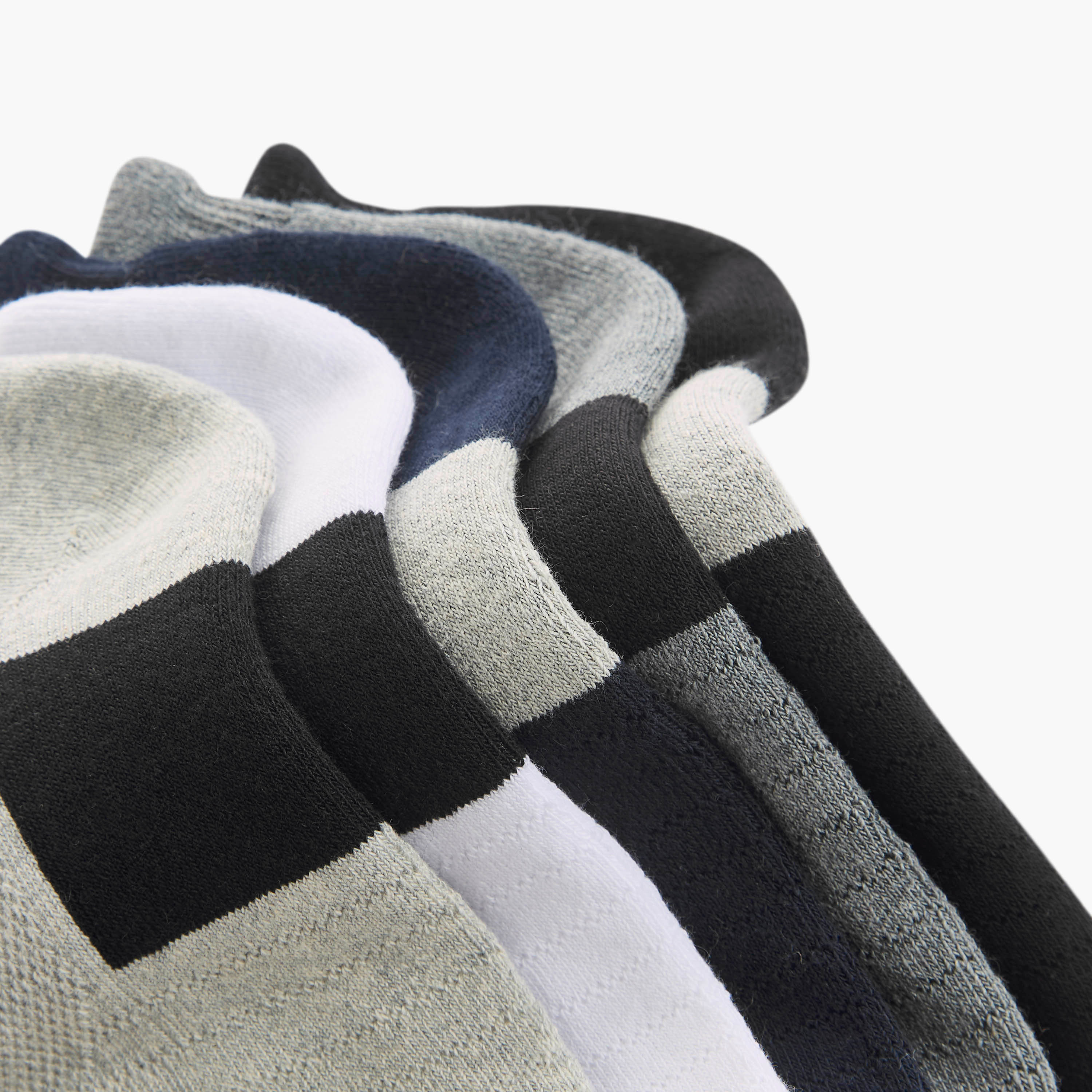 Set of 5 - Textured Ankle Length Socks with Antibacterial Protection-men-socks-image-4