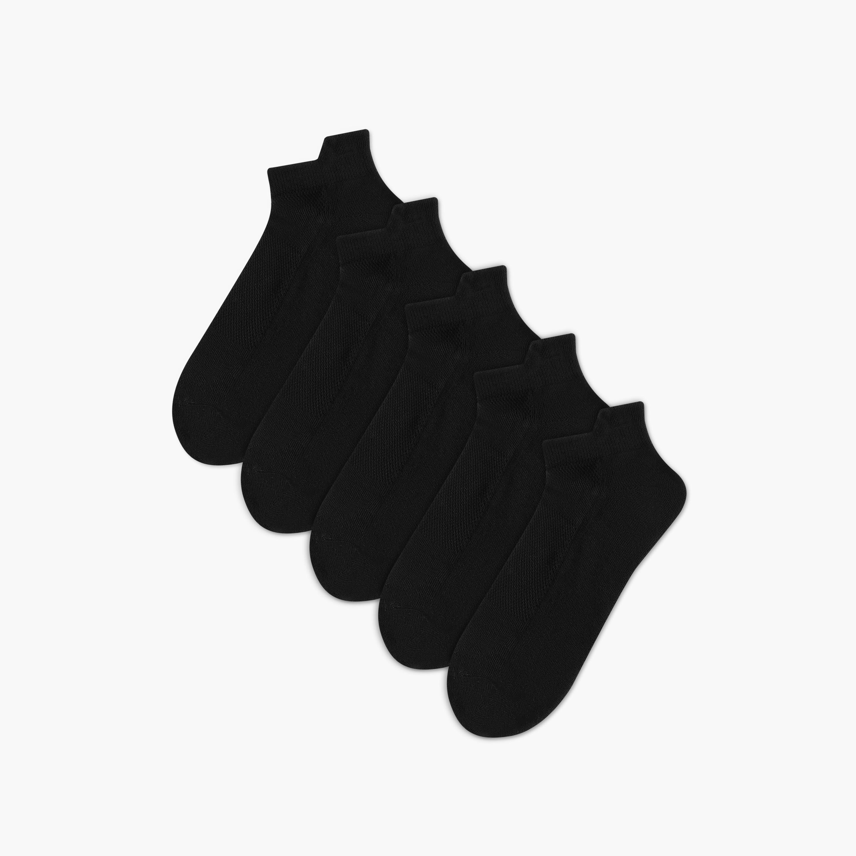 جوارب بارزة الملمس بطول الكاحل وحماية من البكتيريا - طقم من 5 أزواج-men-socks-image-1