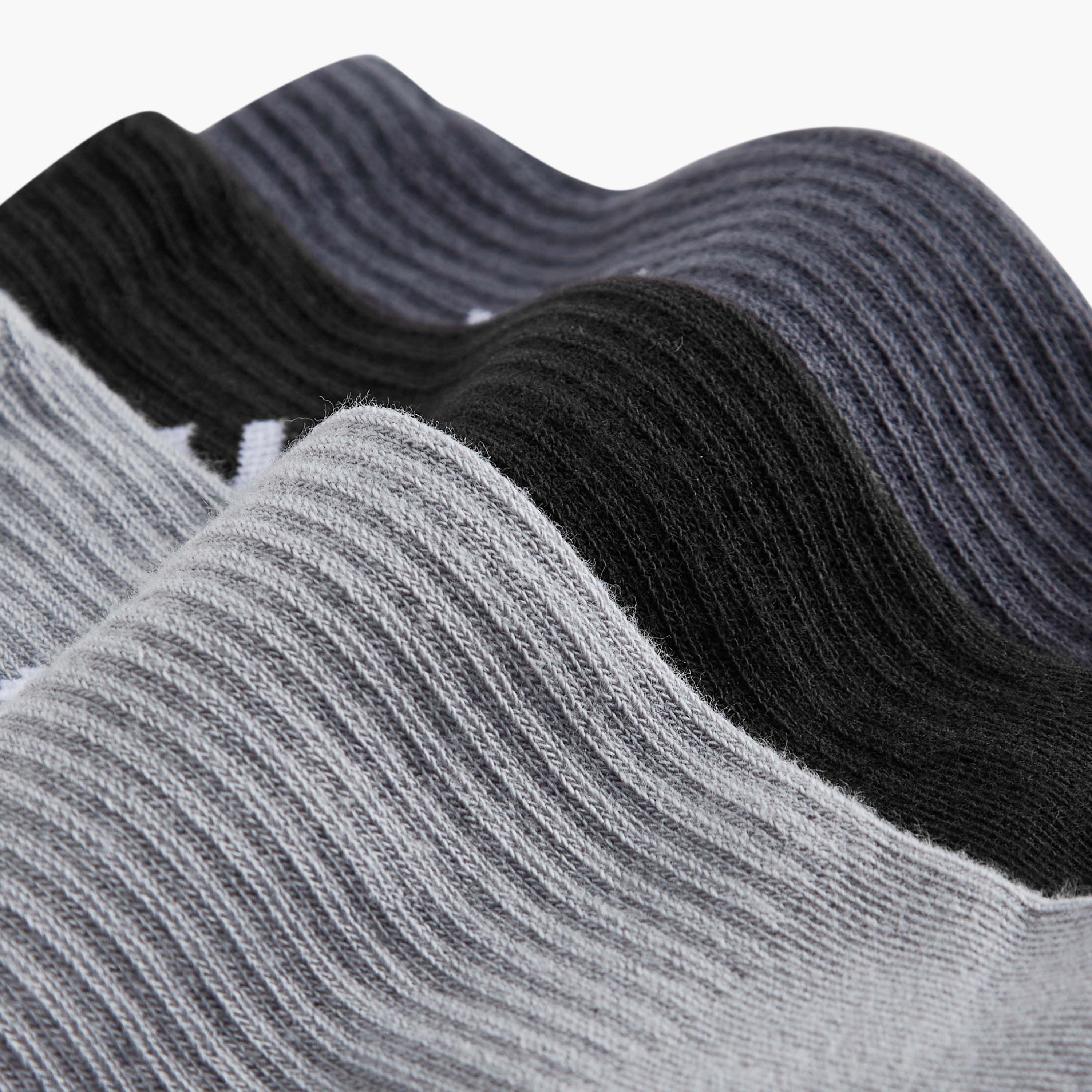 Pack of 3 - Textured Crew Length Socks with Antibacterial Protection-men-socks-image-4