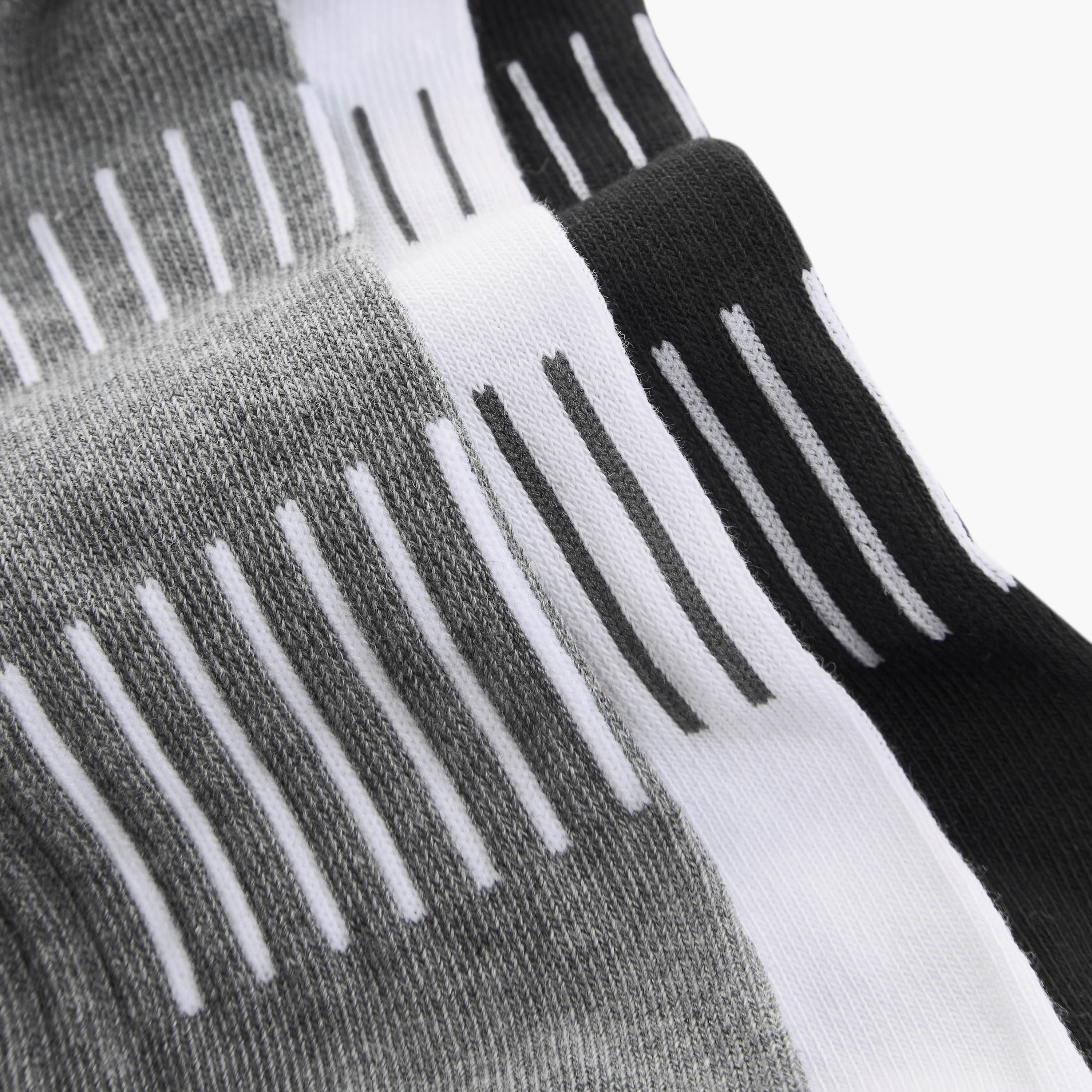 Set of 3 - Stripe Detail Ankle Length Socks with Antibacterial Protection-men-socks-image-4