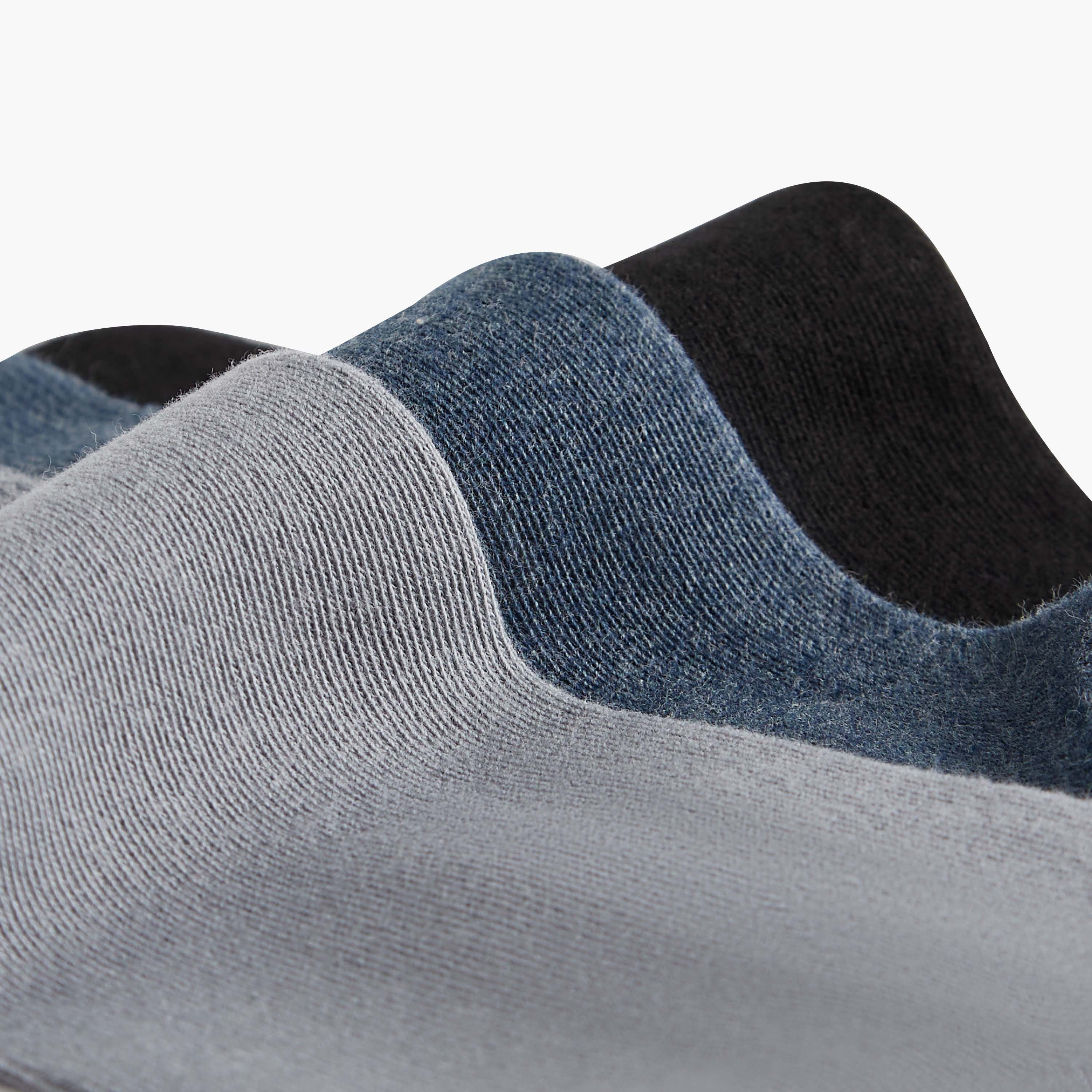 Set of 3 - Textured Crew Length Socks with Antibacterial Protection-men-socks-image-4