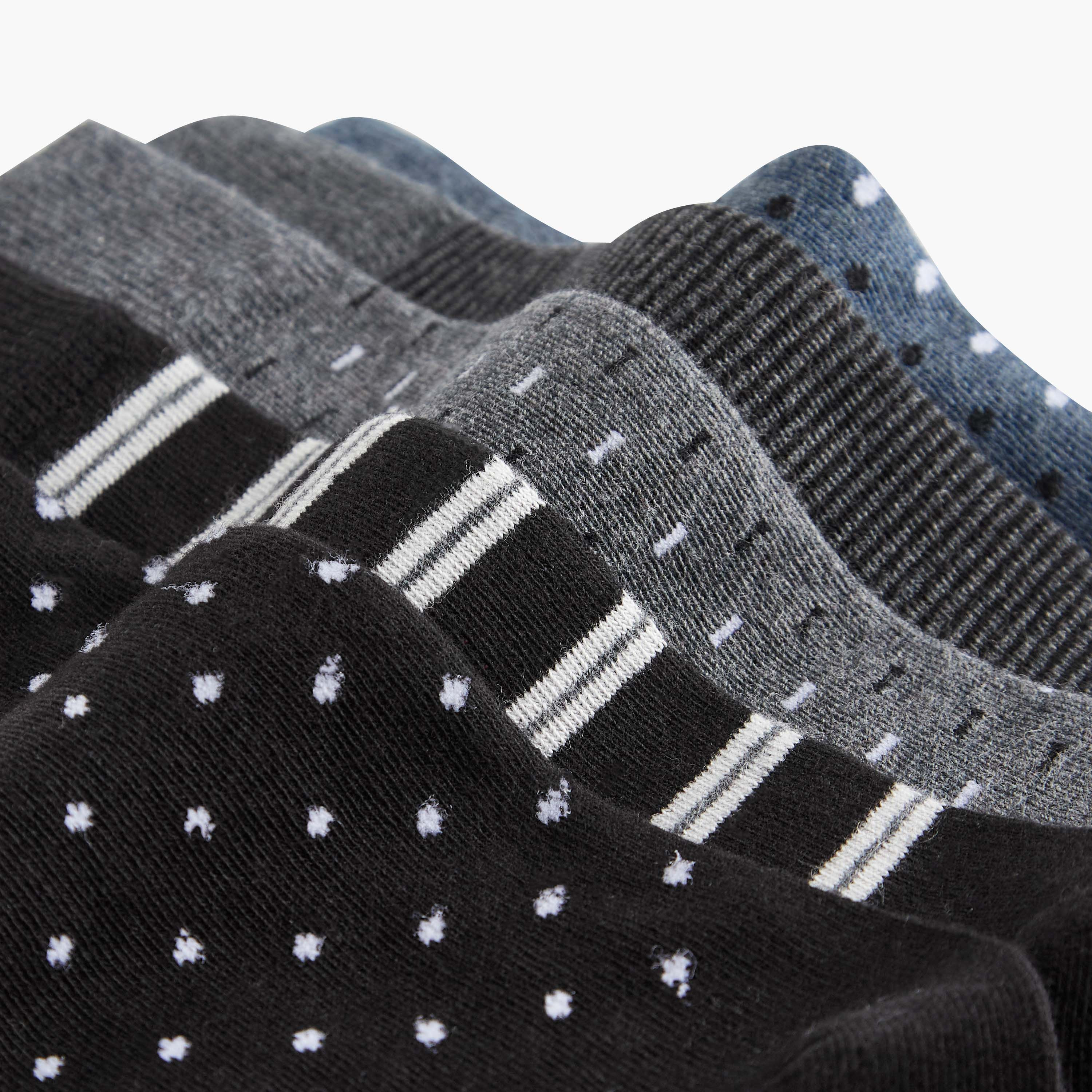Set of 5 - Textured Crew Length Socks-men-socks-image-4