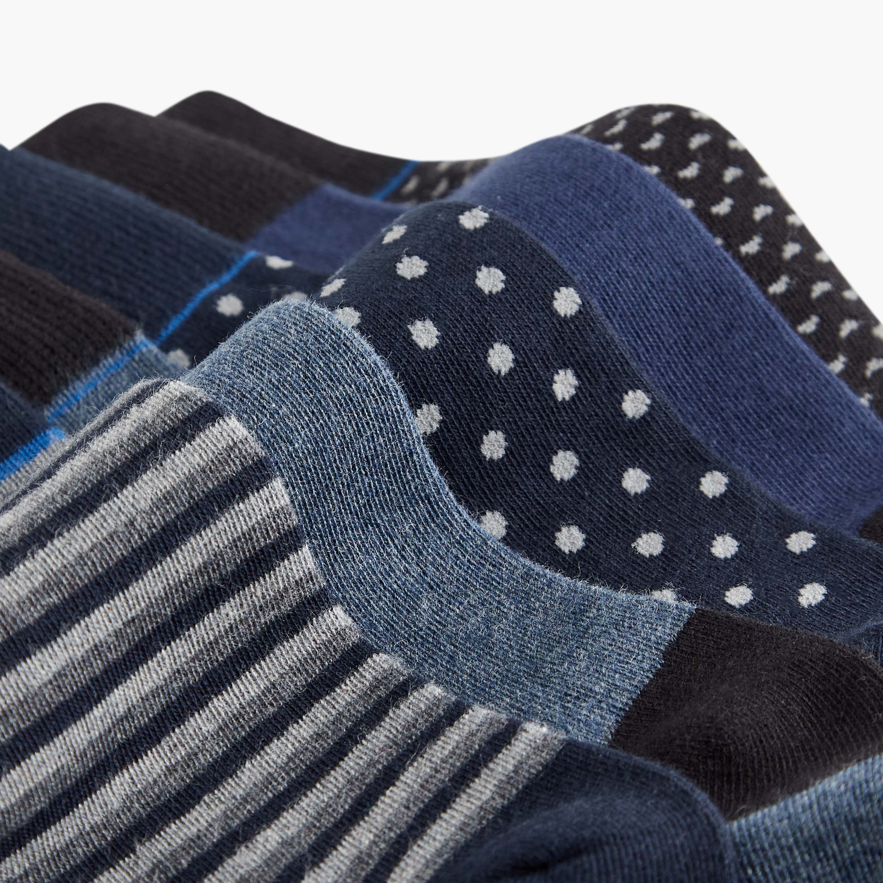 Set of 5 - Textured Crew Length Socks-men-socks-image-4