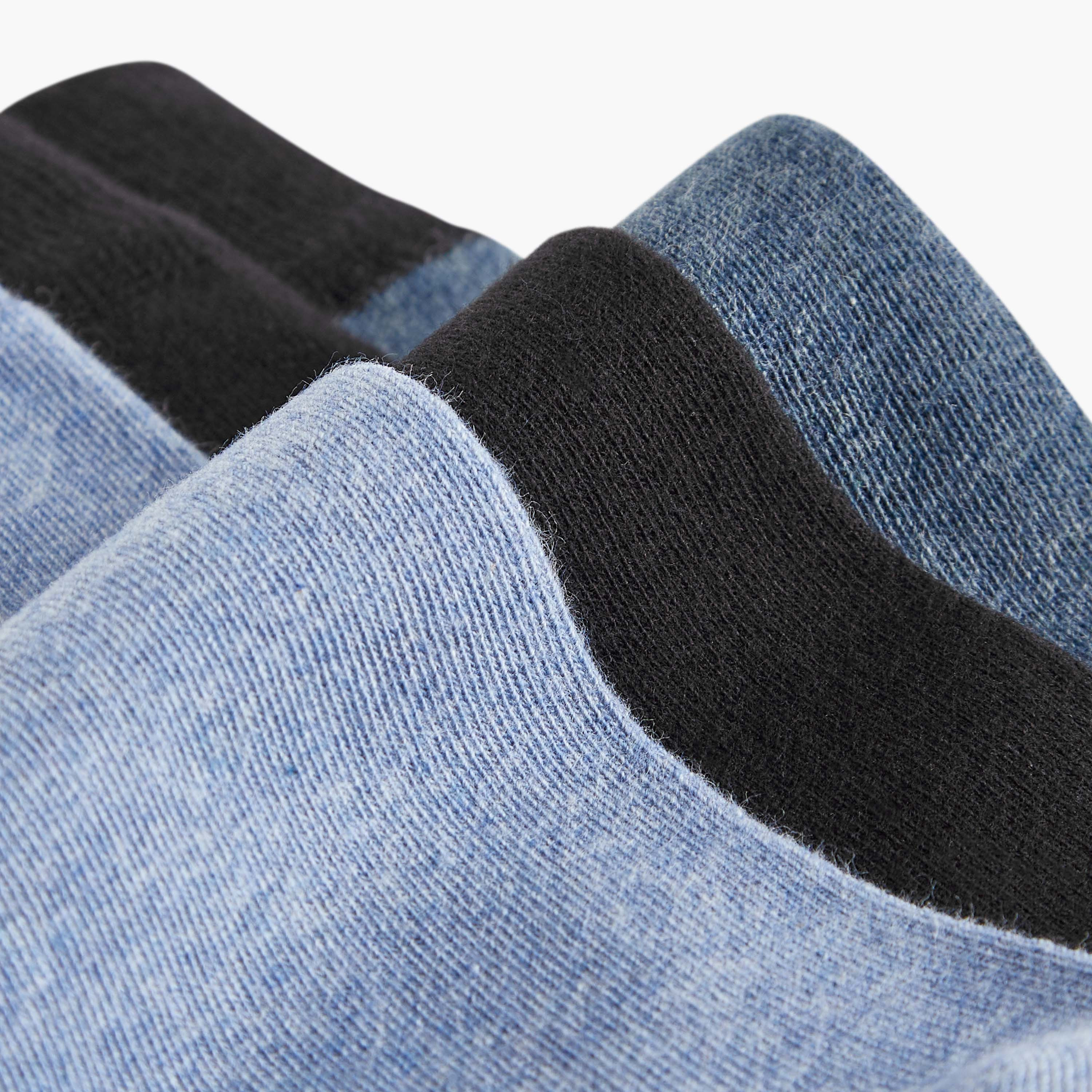 Set of 3 - Textured Crew Length Socks with Antibacterial Protection-men-socks-image-4