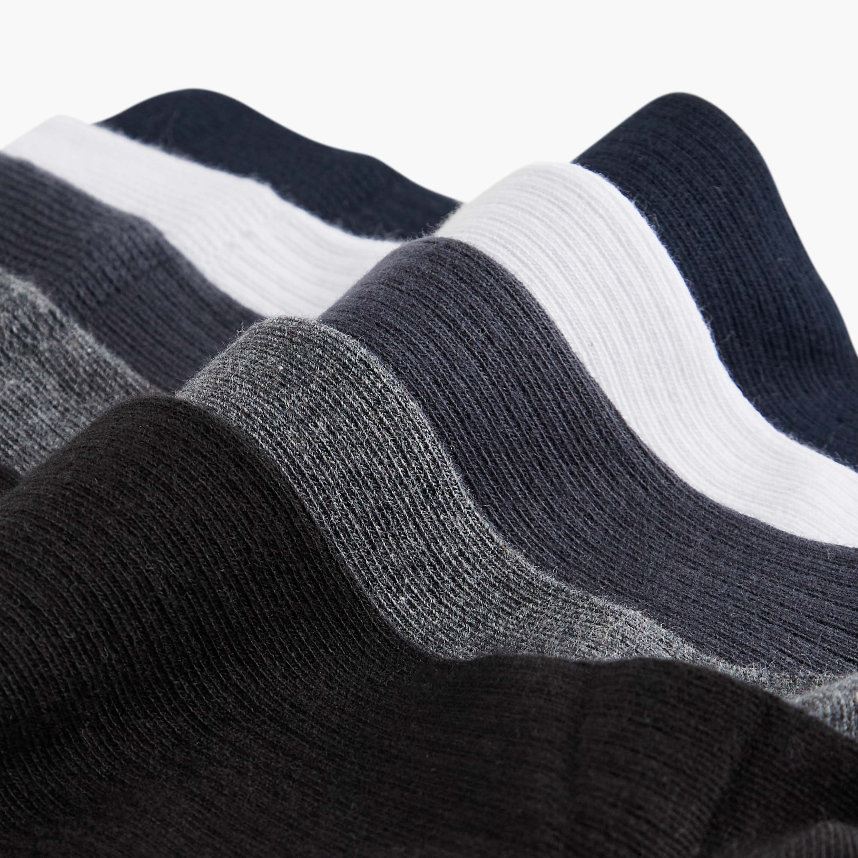 Set of 5 - Ribbed Crew Length Socks with Antibacterial Protection-men-socks-image-4
