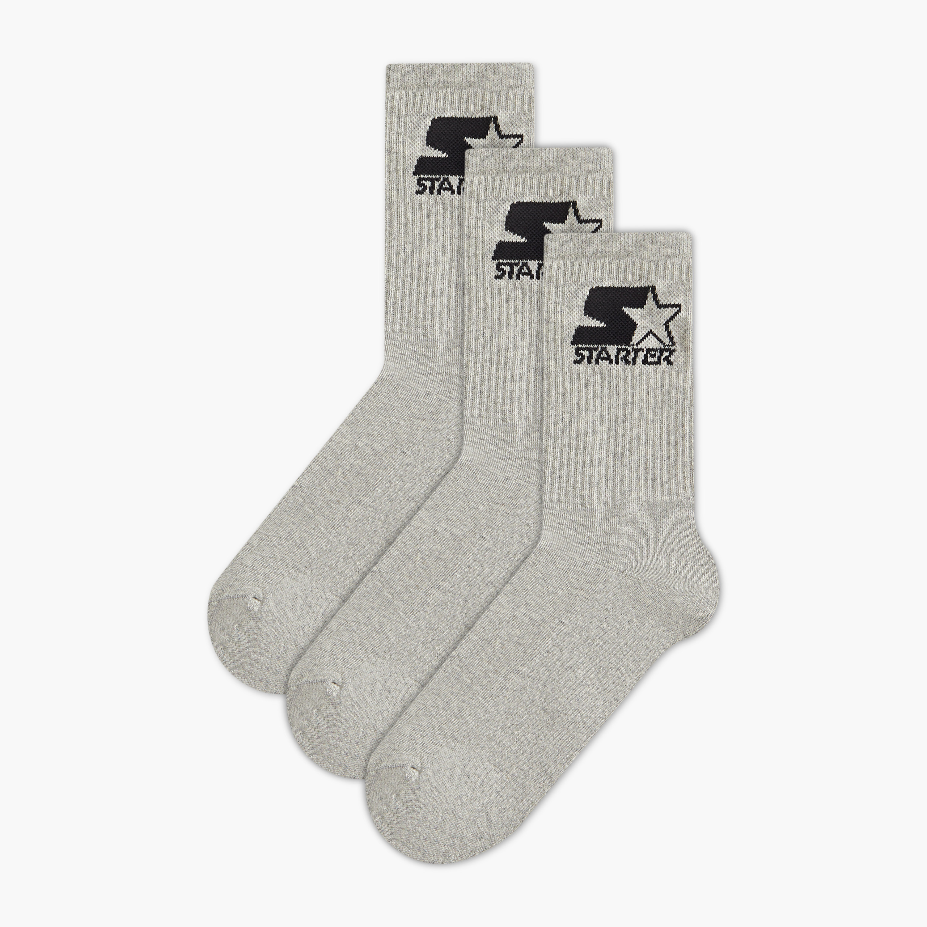 Set of 3 - Starter Ribbed Crew Length Socks with Antibacterial Protection-men-socks-image-1
