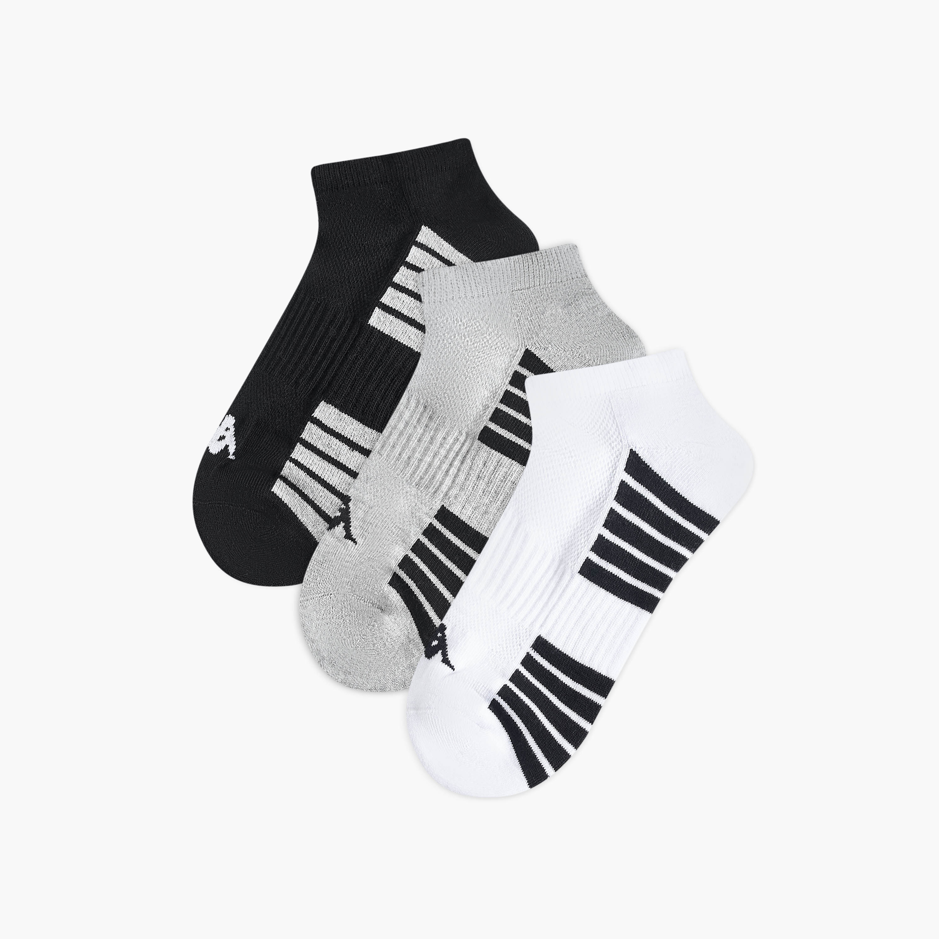 Set of 3 - Kappa Striped Ankle Length Half Terry Socks-men-socks-image-1