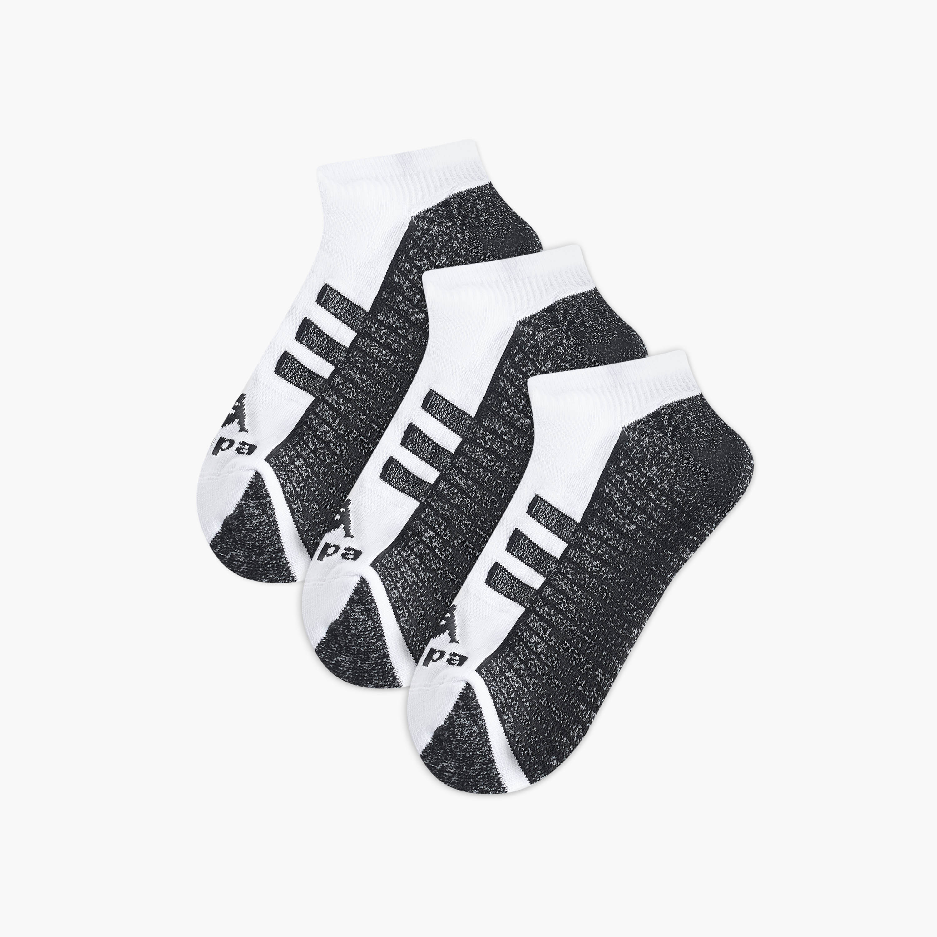 Set of 3 - Kappa Striped Ankle Length Half Terry Socks-men-socks-image-1