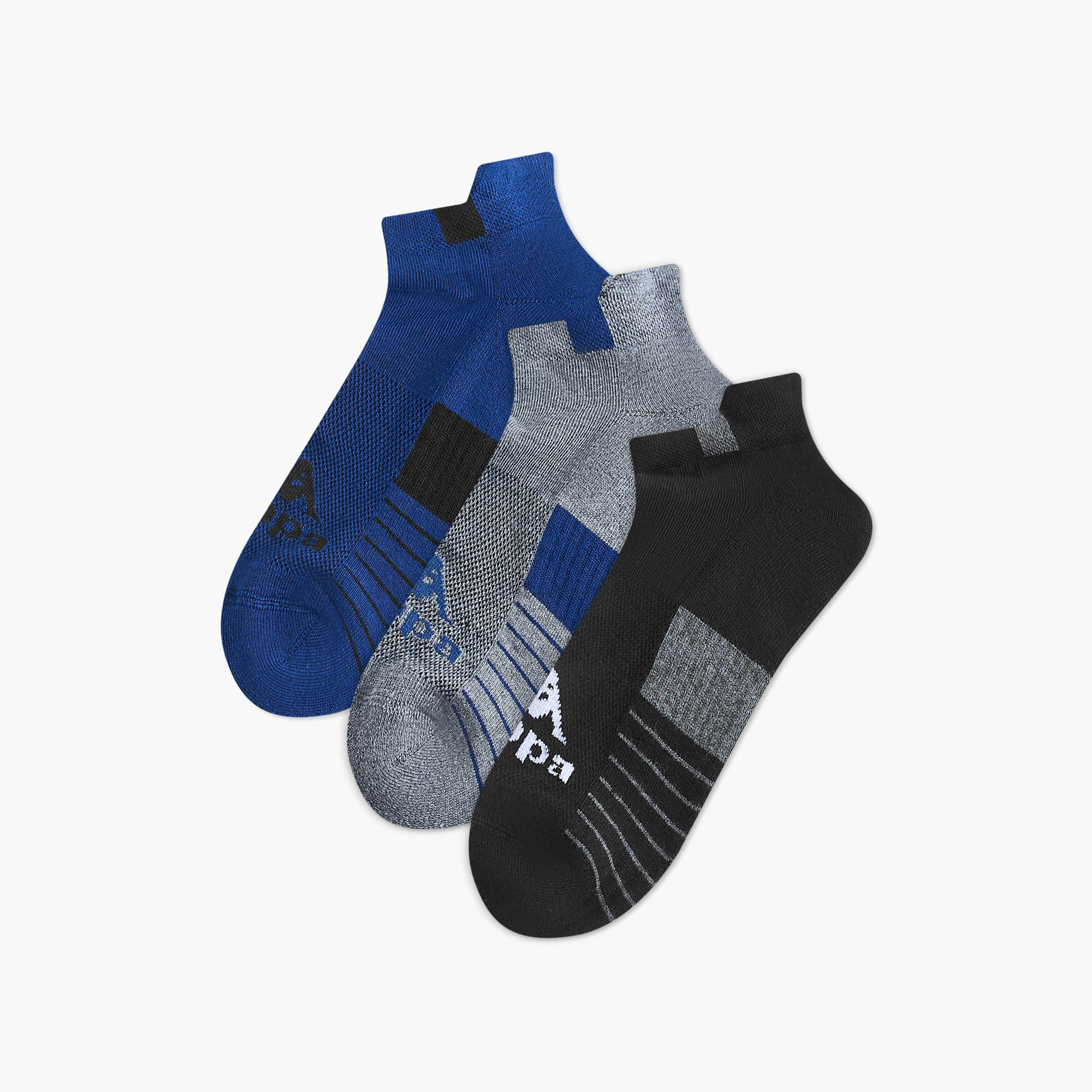 Set of 3 - Kappa Striped Ankle Length Half Terry Socks-men-socks-image-1