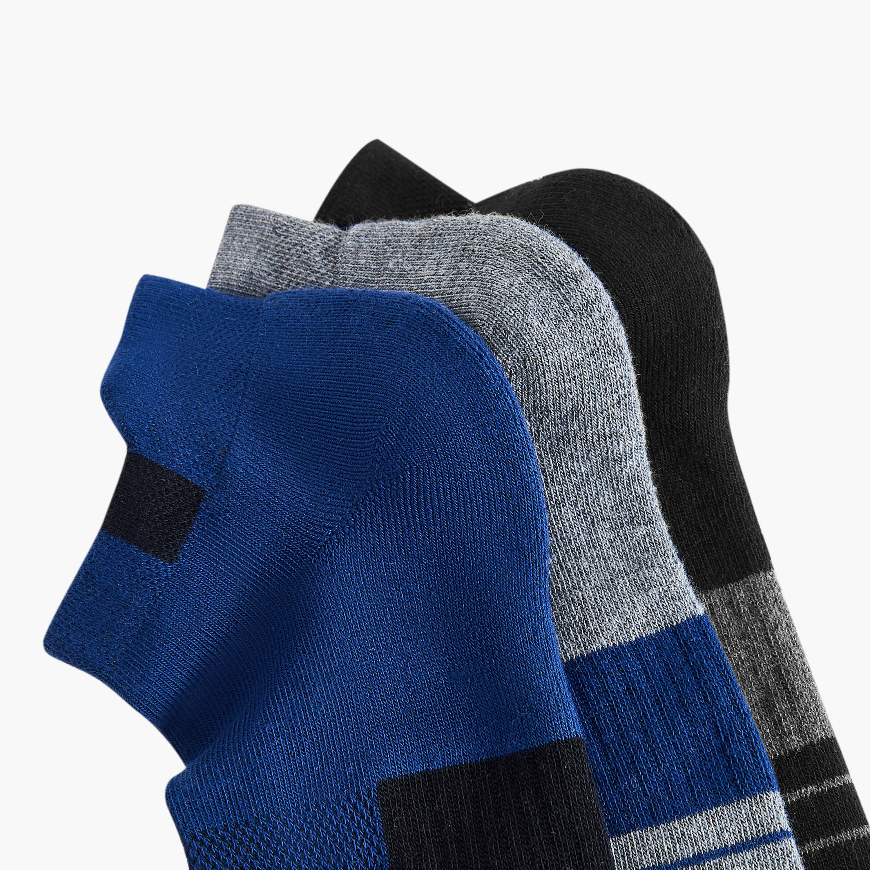 Set of 3 - Kappa Striped Ankle Length Half Terry Socks-men-socks-image-4