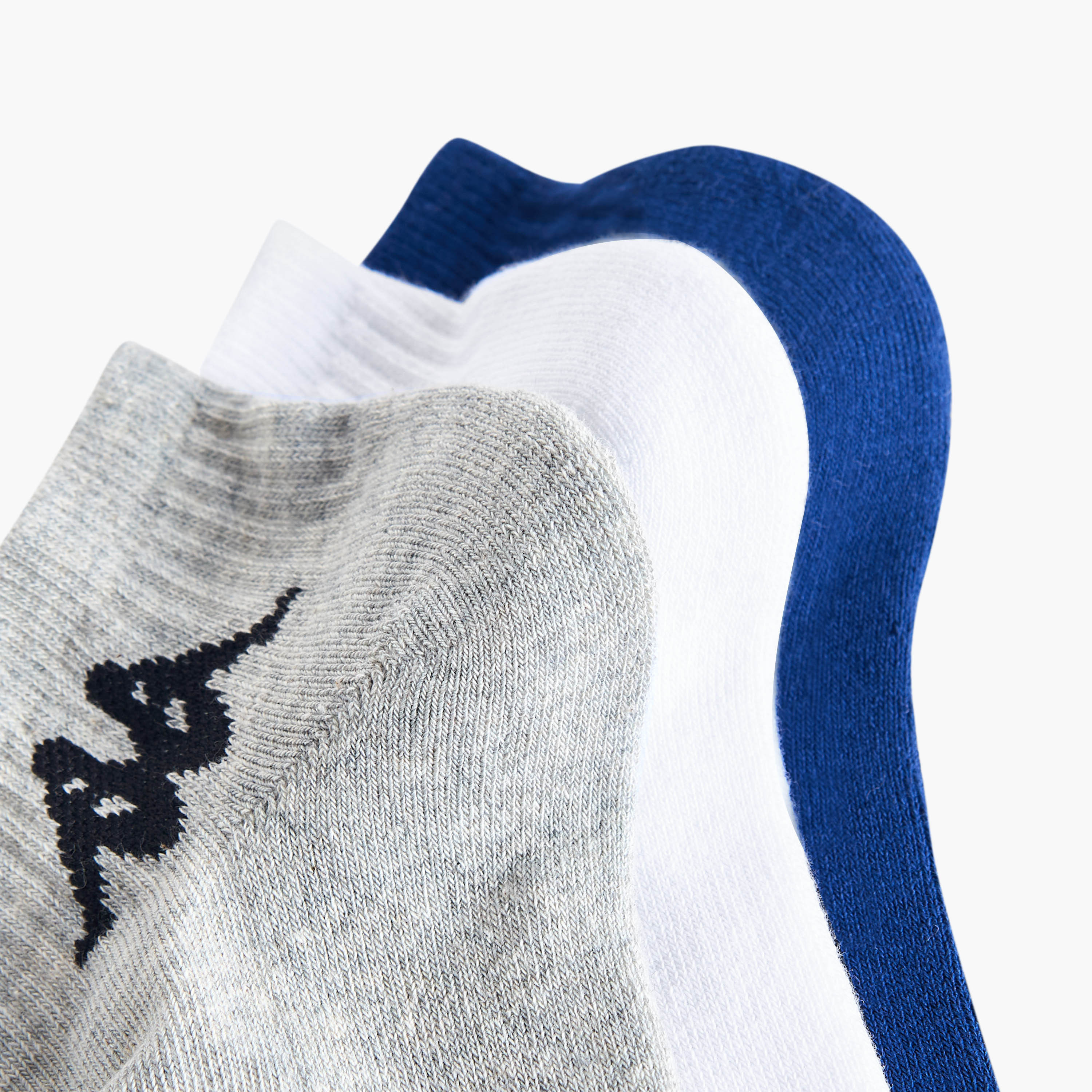 Set of 3 - Kappa Striped Ankle Length Half Terry Socks-men-socks-image-4