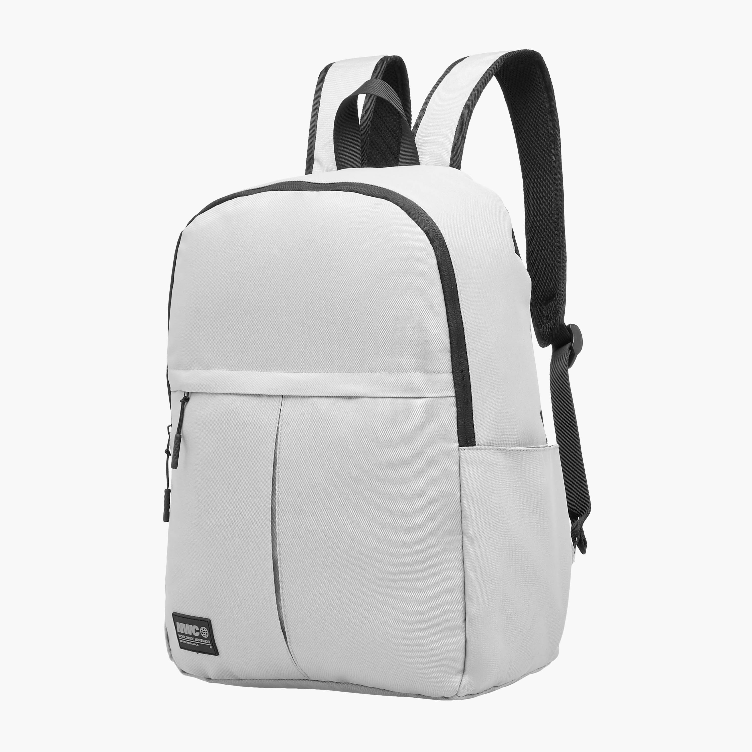 Panelled Detail Backpack with Adjustable Shoulder Straps and Zip Closure-men-bags-image-3