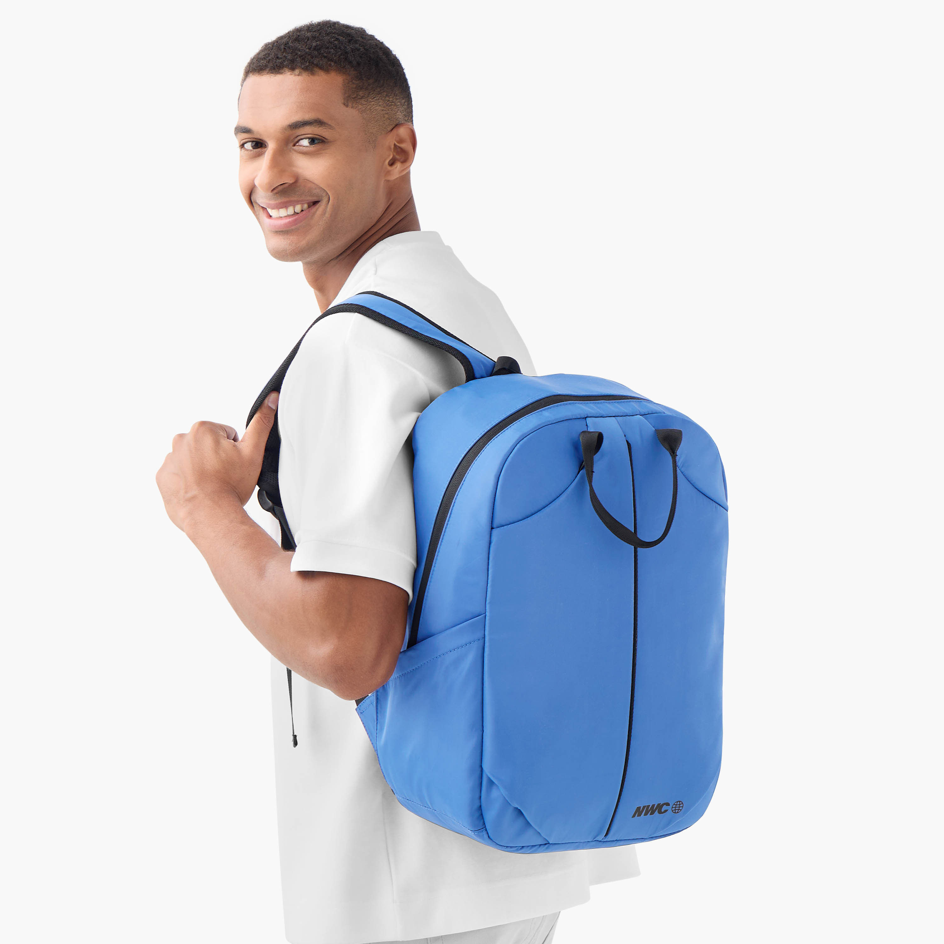 Panelled Detail Backpack with Adjustable Shoulder Straps and Zip Closure-men-bags-image-2