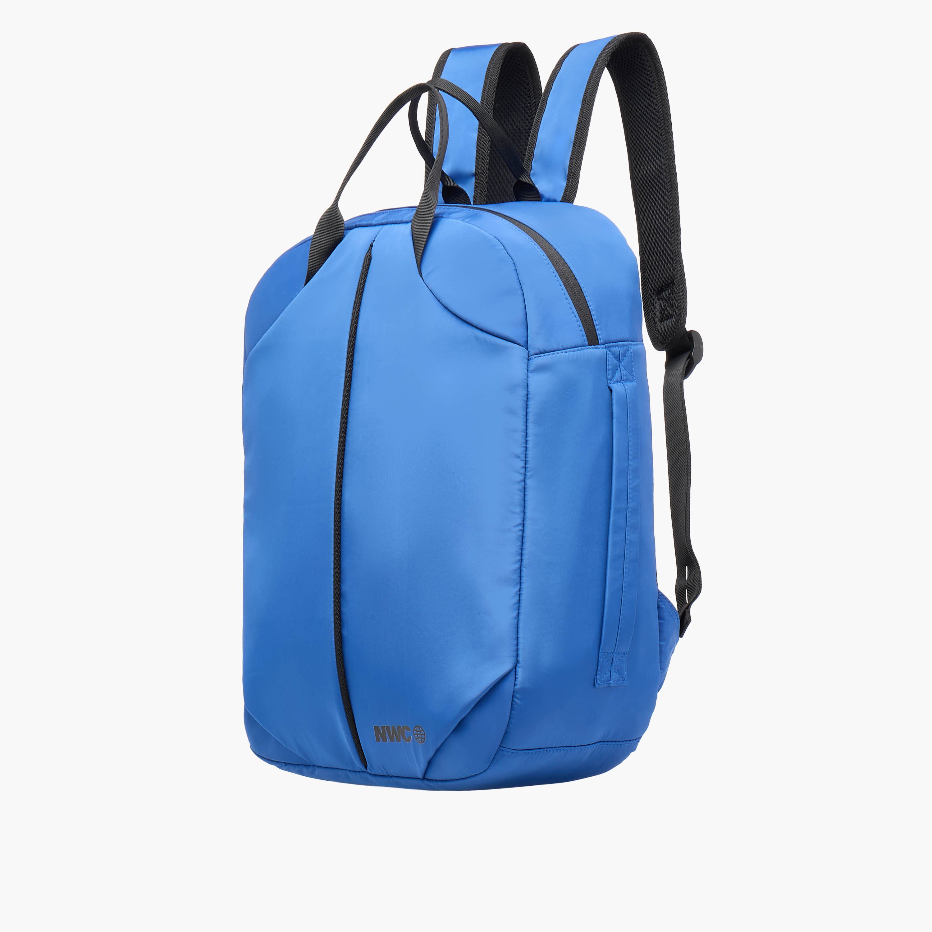 Panelled Detail Backpack with Adjustable Shoulder Straps and Zip Closure-men-bags-image-3
