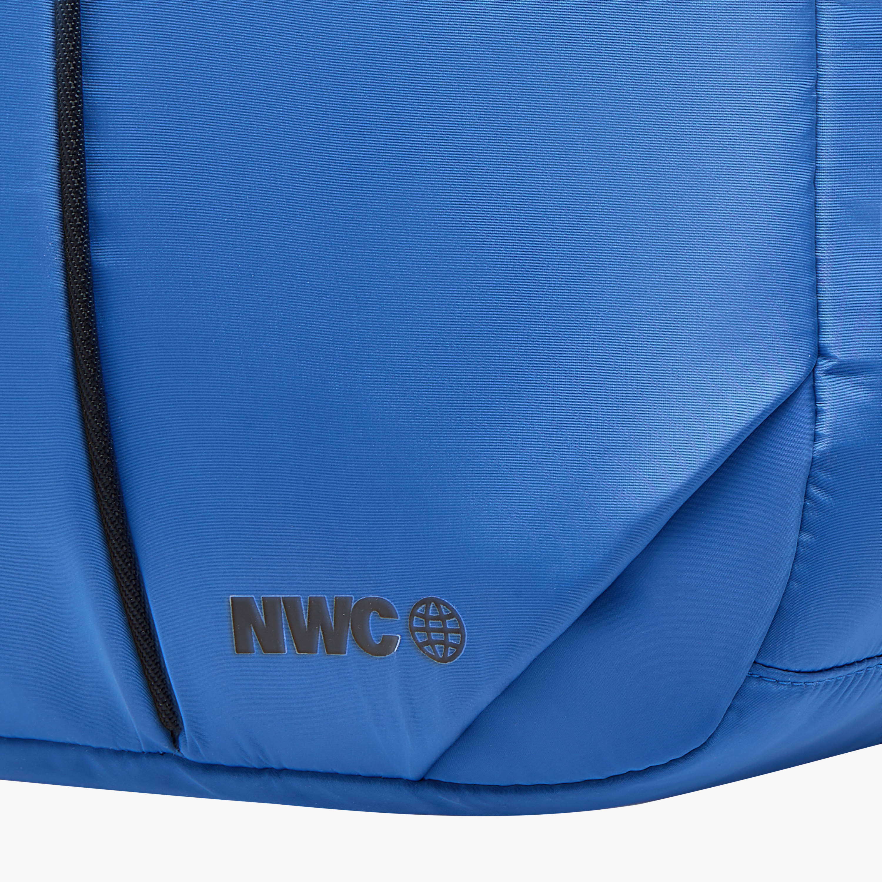 Panelled Detail Backpack with Adjustable Shoulder Straps and Zip Closure-men-bags-image-6