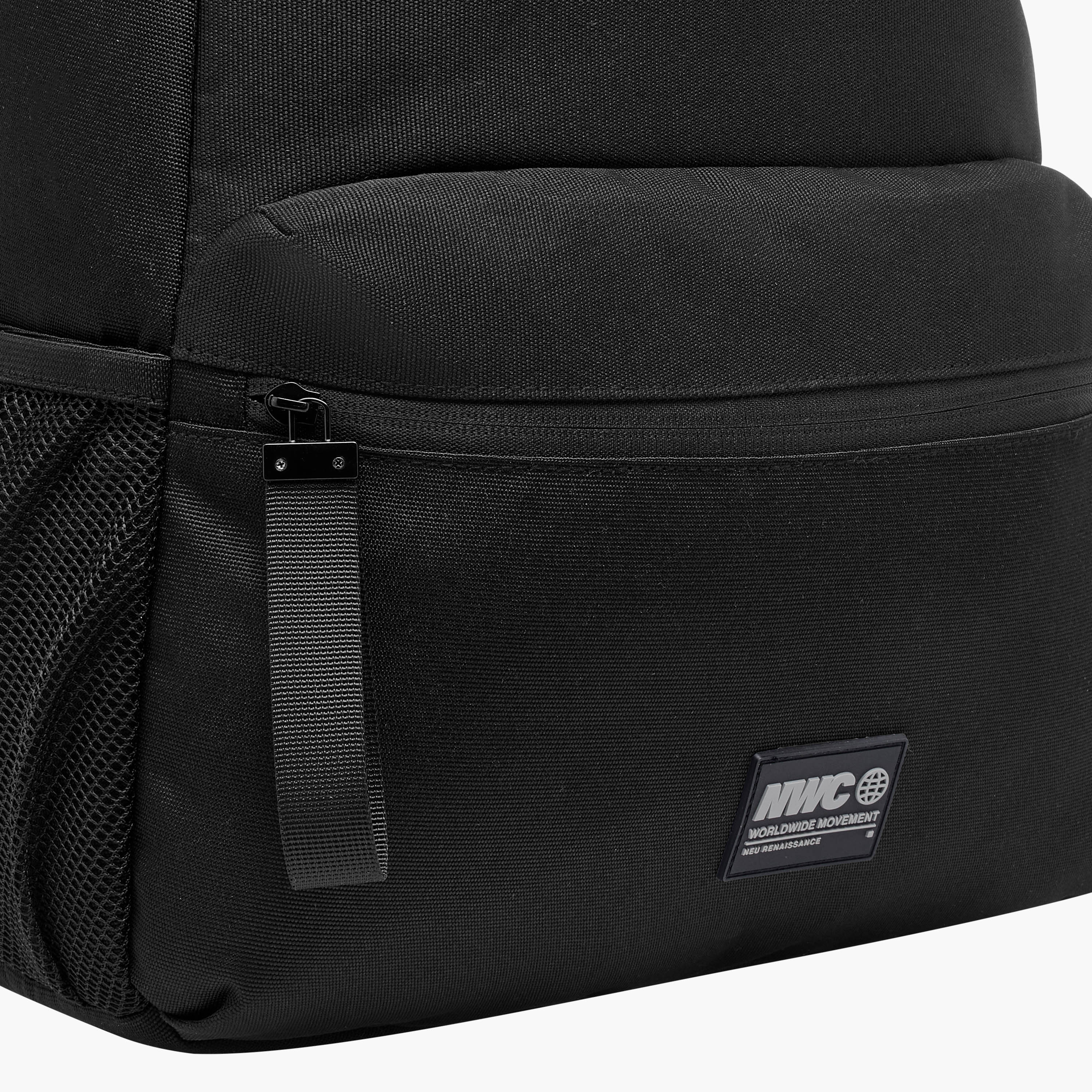 Applique Detail Backpack with Adjustable Shoulder Straps and Zip Closure - 31x16x44 cm-men-bags-image-5