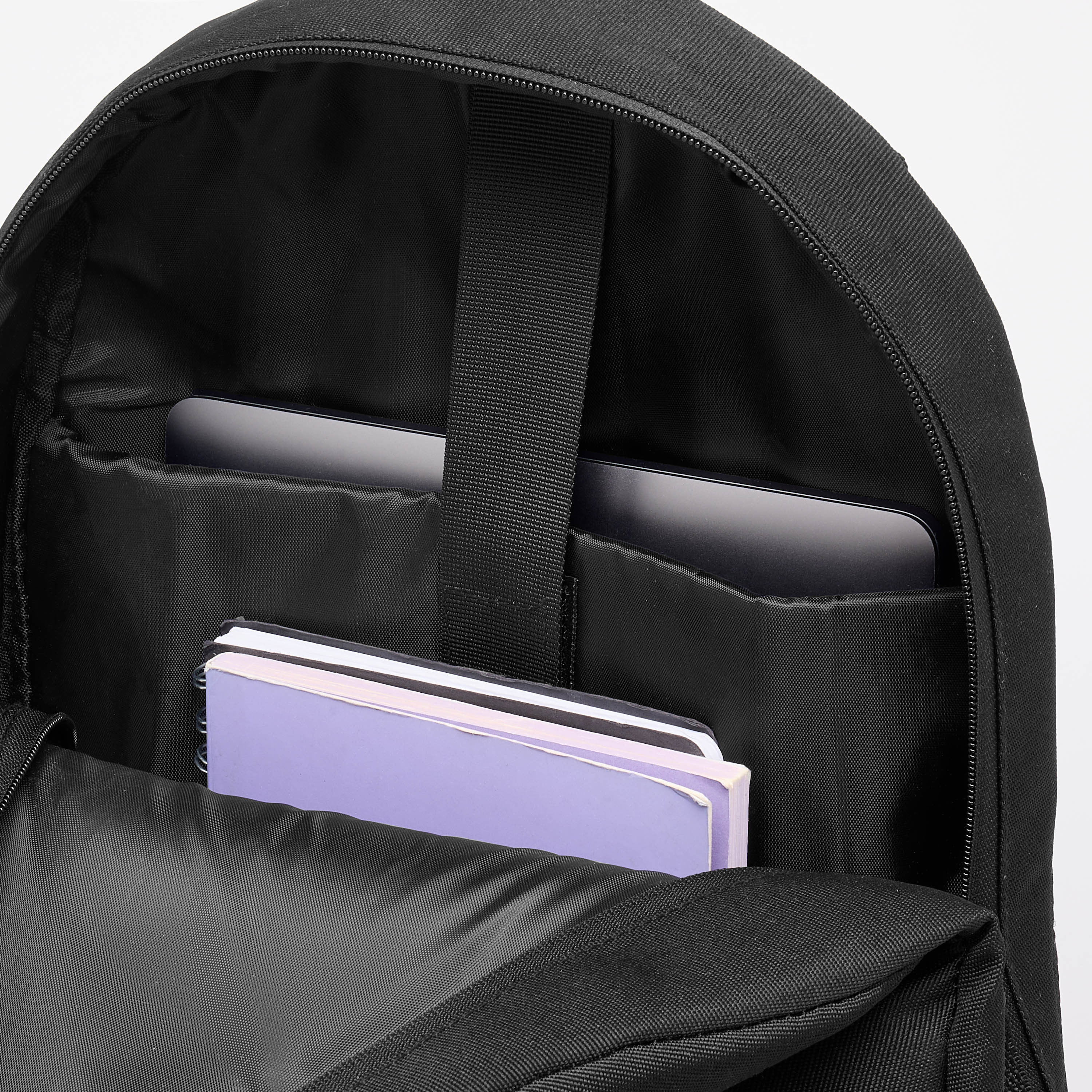 Applique Detail Backpack with Adjustable Shoulder Straps and Zip Closure - 31x16x44 cm-men-bags-image-7