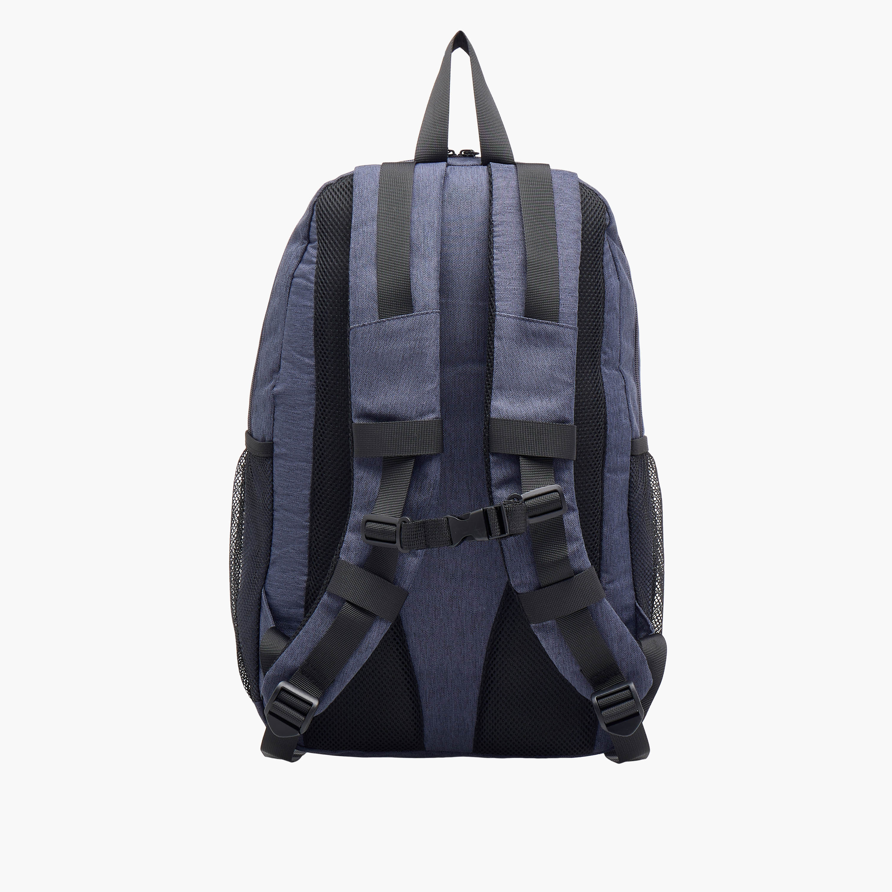 Panelled Backpack with Mesh Pockets and Adjustable Shoulder Straps-men-bags-image-4