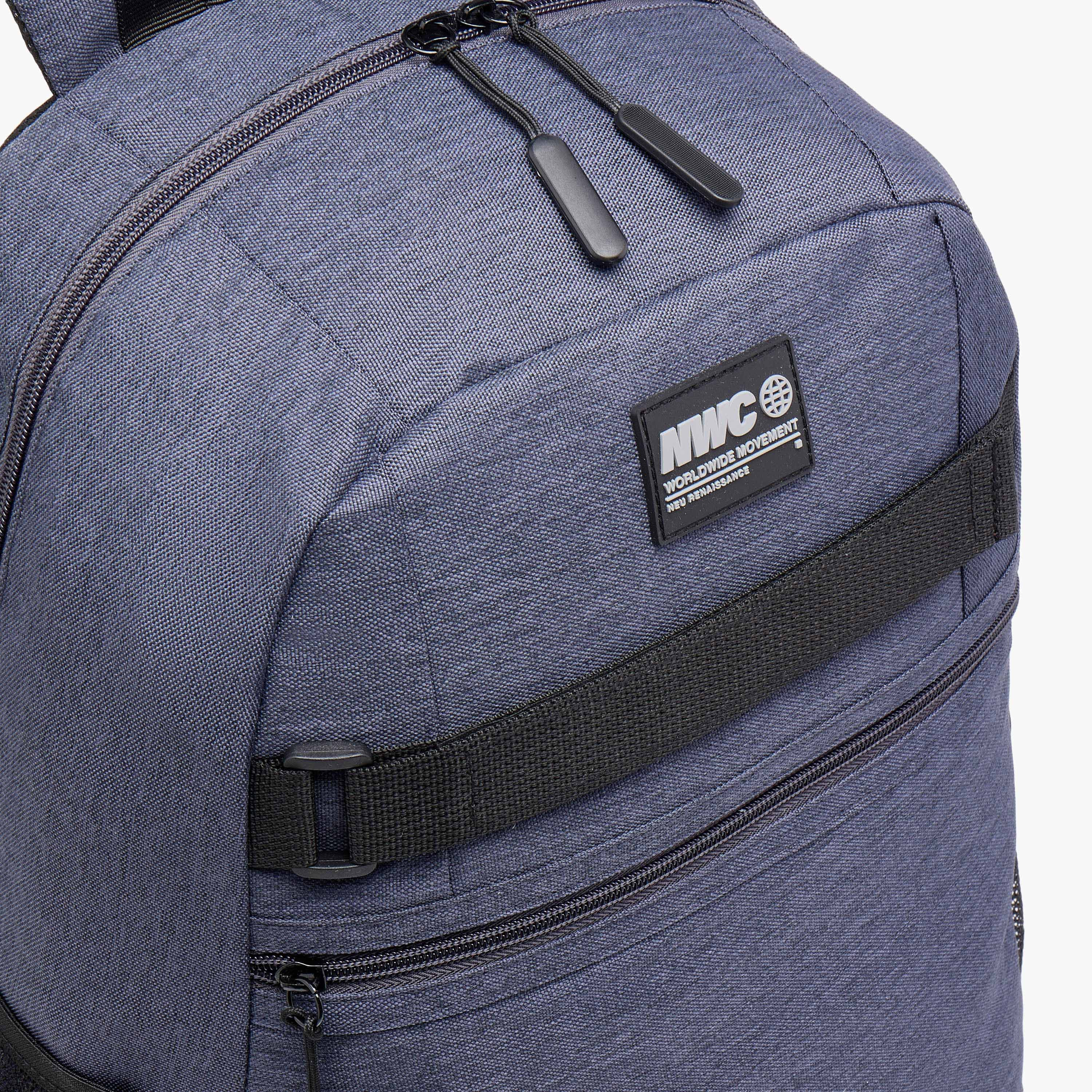 Panelled Backpack with Mesh Pockets and Adjustable Shoulder Straps-men-bags-image-5