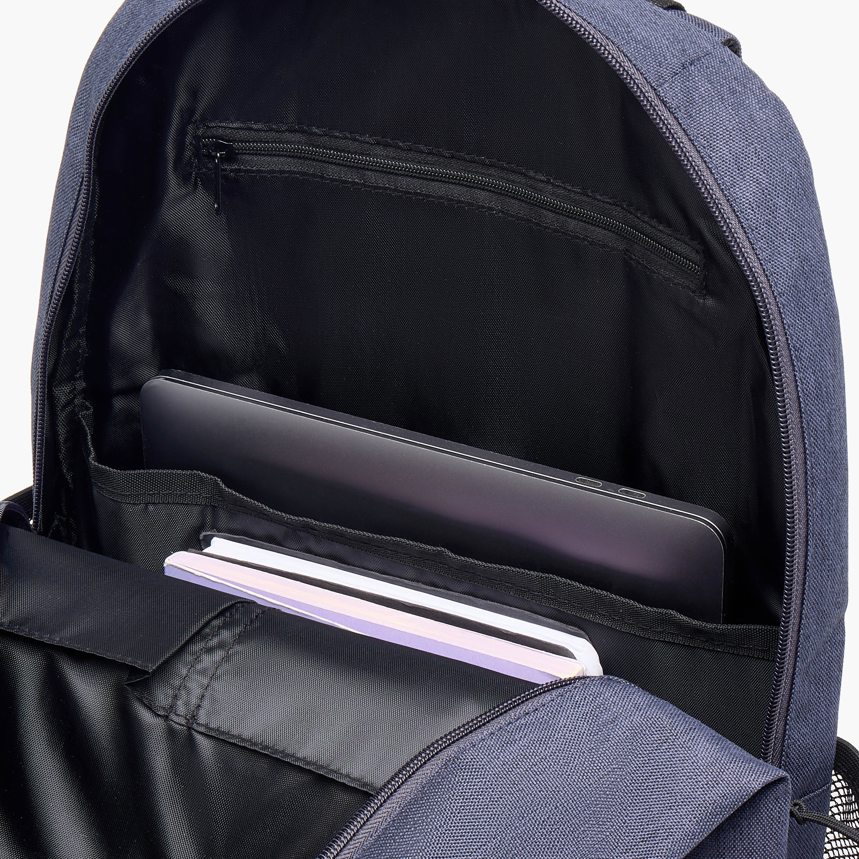 Panelled Backpack with Mesh Pockets and Adjustable Shoulder Straps-men-bags-image-8