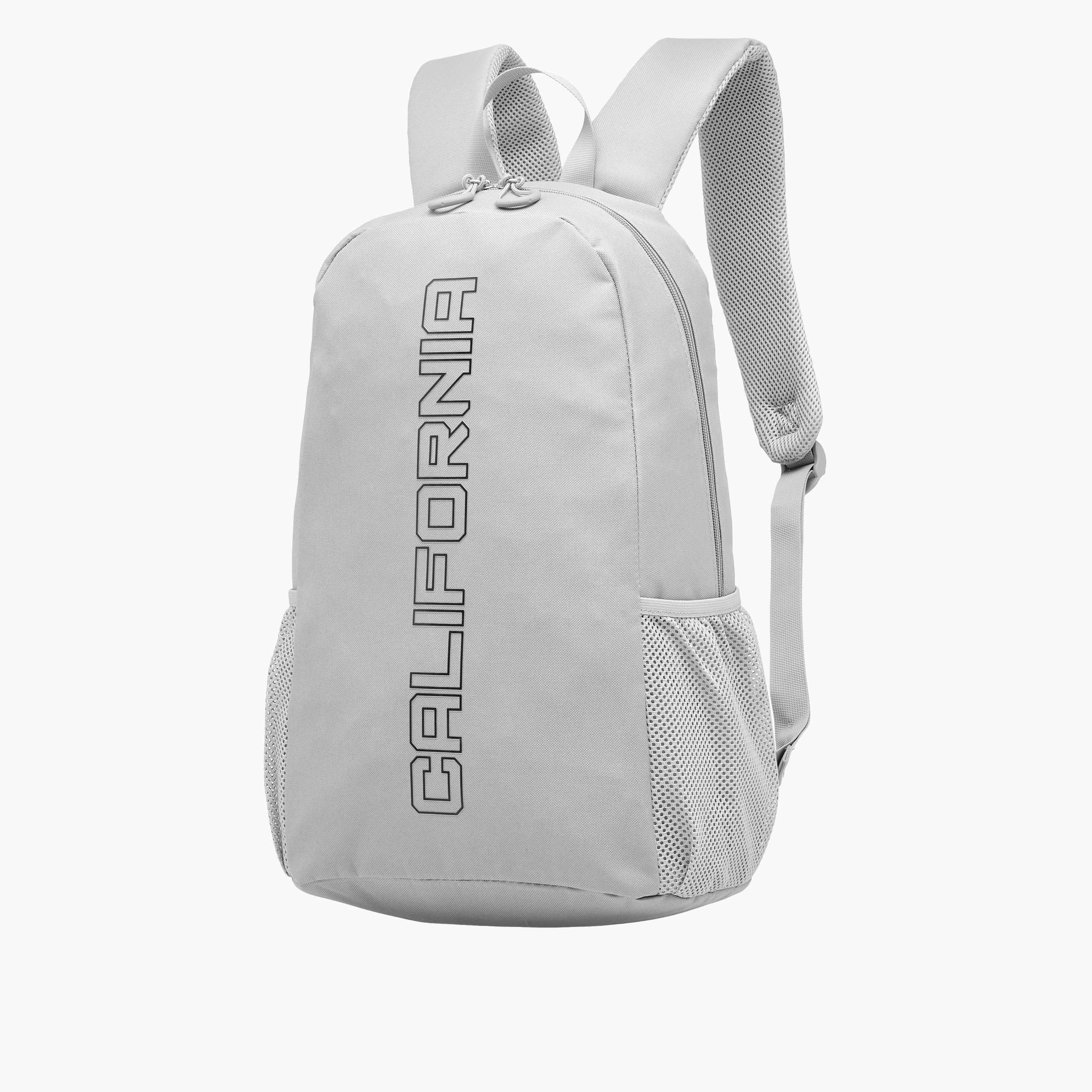 California Print Backpack with Adjustable Shoulder Straps and Zip Closure-men-bags-image-3