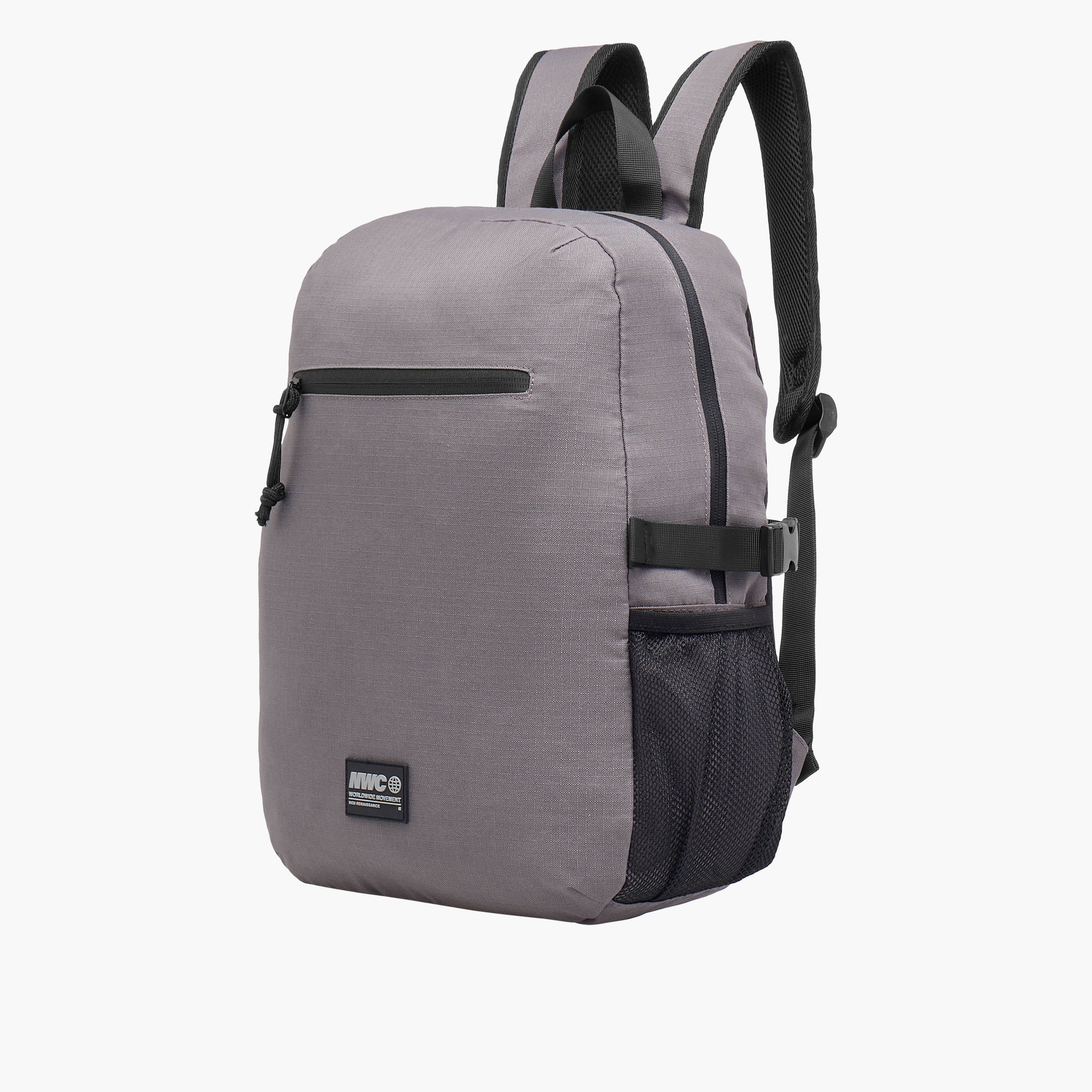 Applique Detail Backpack with Adjustable Shoulder Straps and Zip Closure - 31x16x44 cm-men-bags-image-3