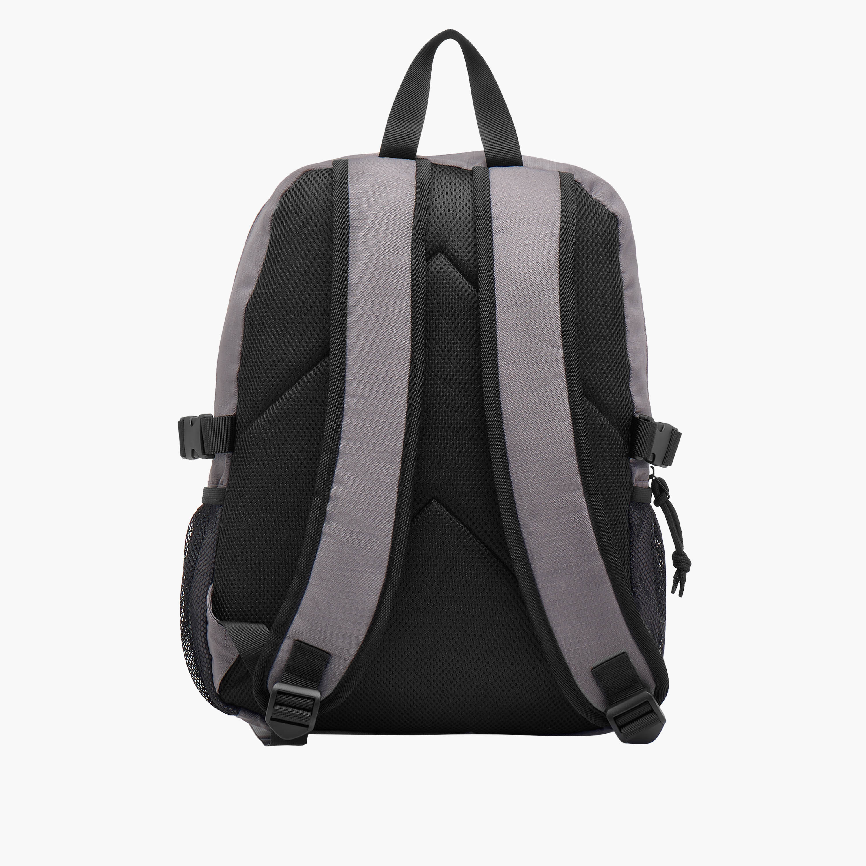 Applique Detail Backpack with Adjustable Shoulder Straps and Zip Closure - 31x16x44 cm-men-bags-image-4