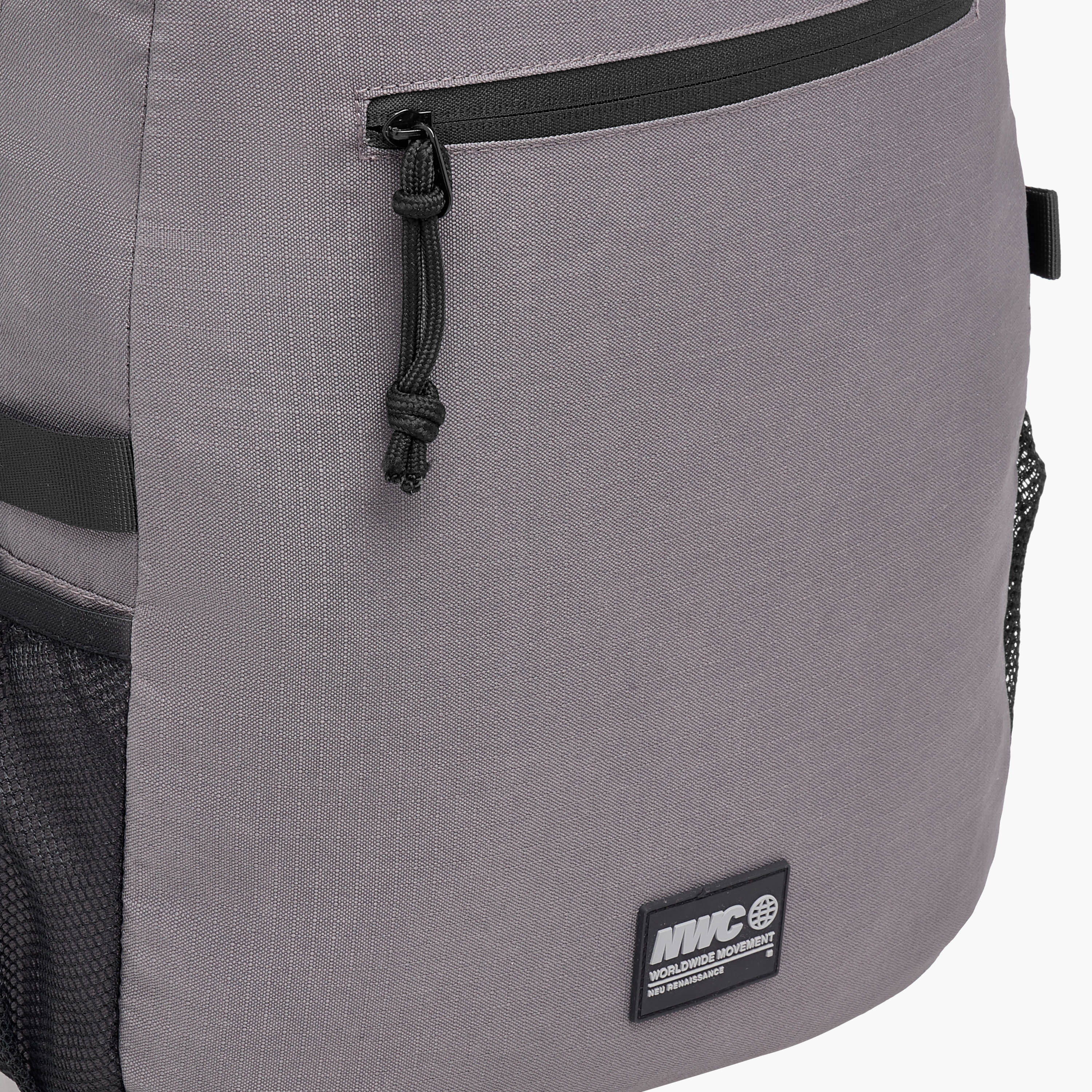 Applique Detail Backpack with Adjustable Shoulder Straps and Zip Closure - 31x16x44 cm-men-bags-image-5