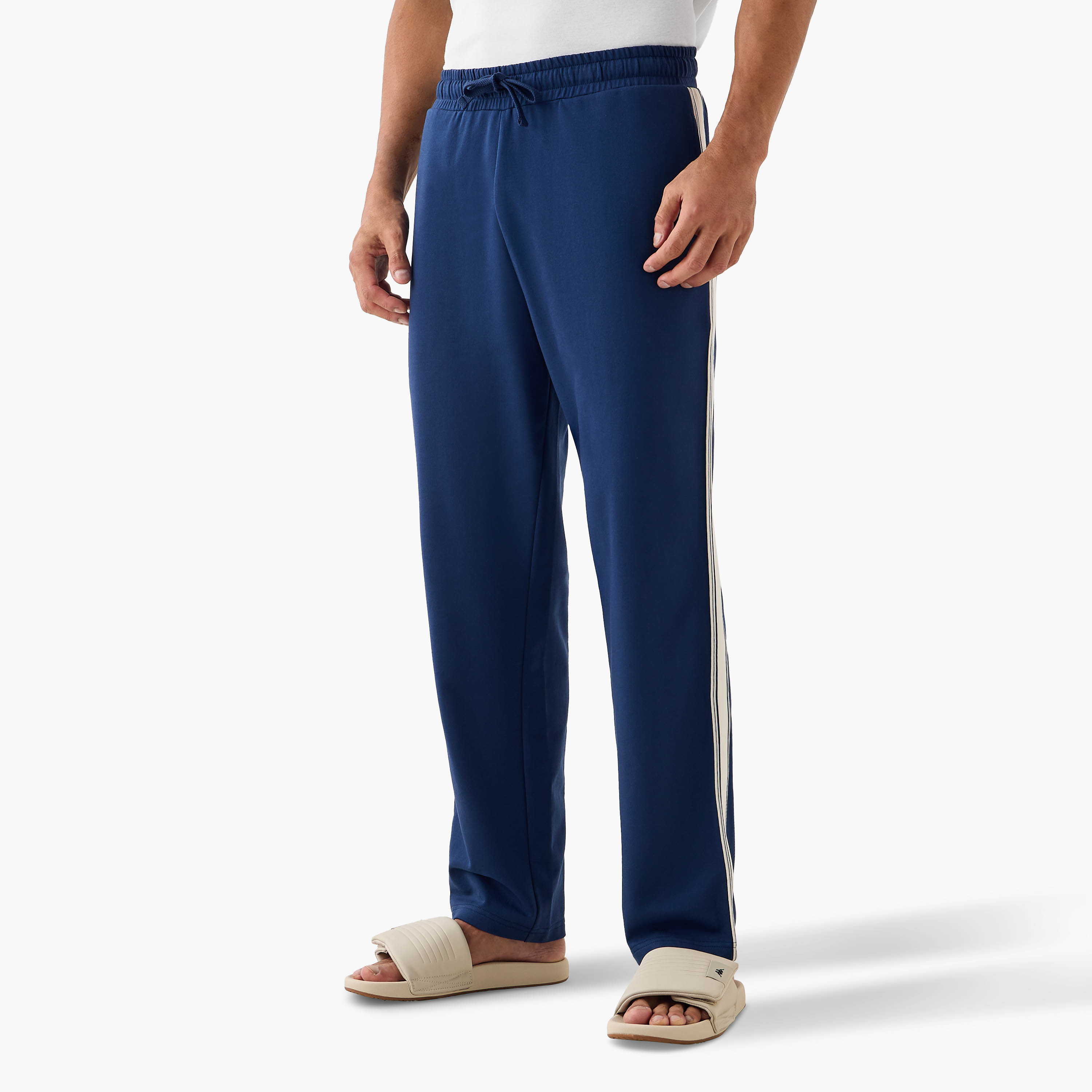Striped Pyjama with Drawstring Closure and Pockets-men-clothing-nightwear-pyjamaandshorts-image-1